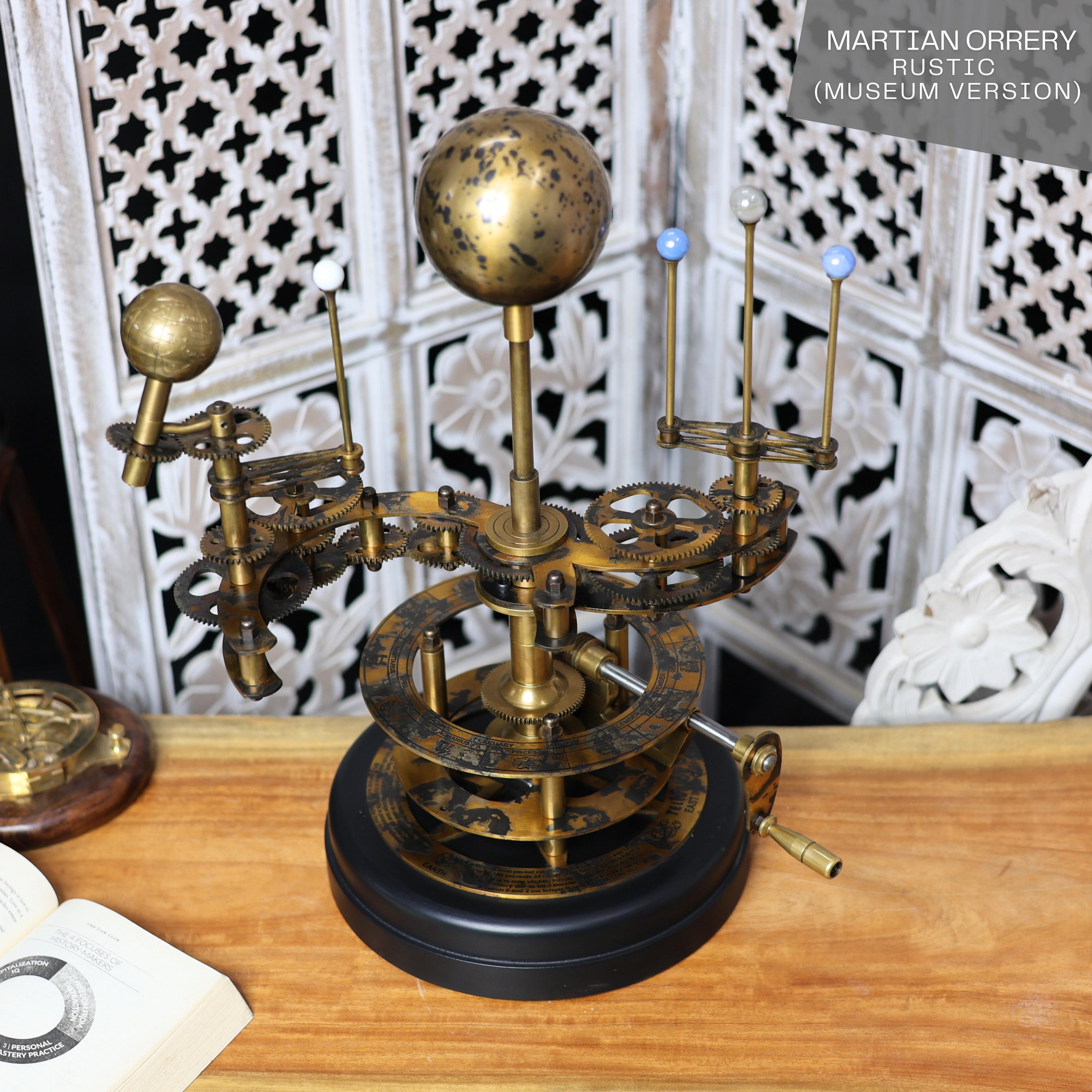 Brass Orrery with Semi-Precious Stone Planets, Museum view 2