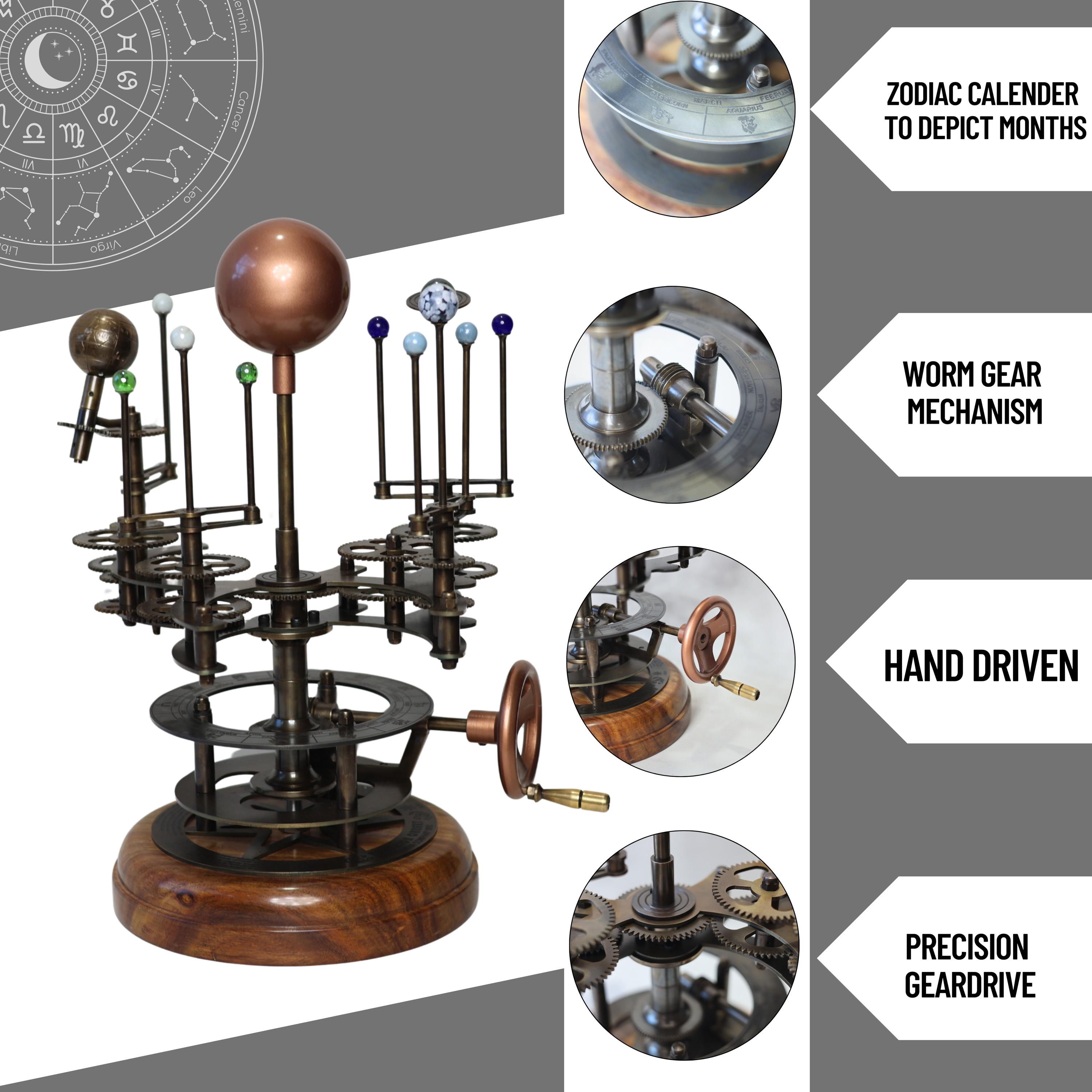 Rustic Brass Solar System Orrery, Museum Model view 4