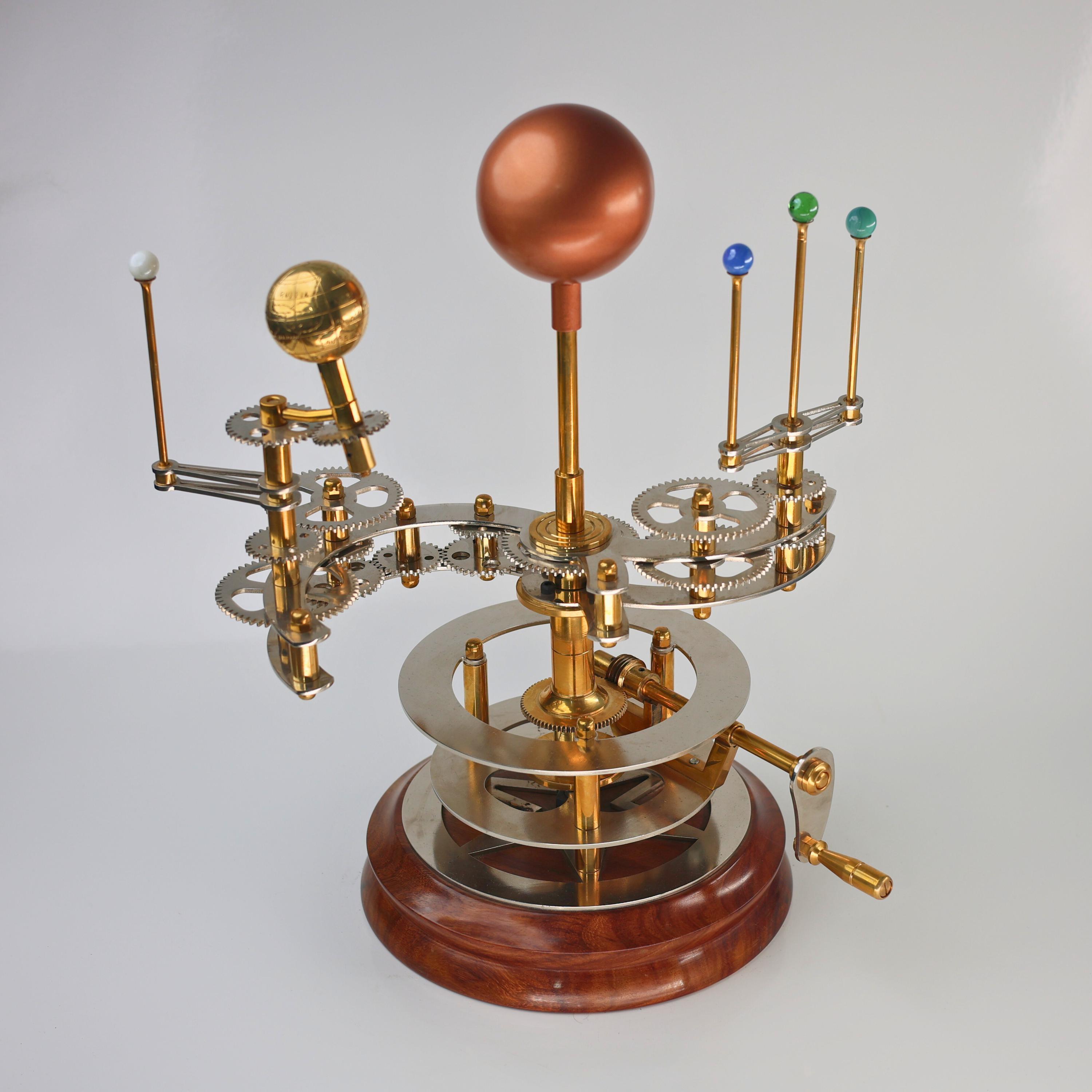 Brass Orrery with Semi-Precious Stone Planets, Museum view 2