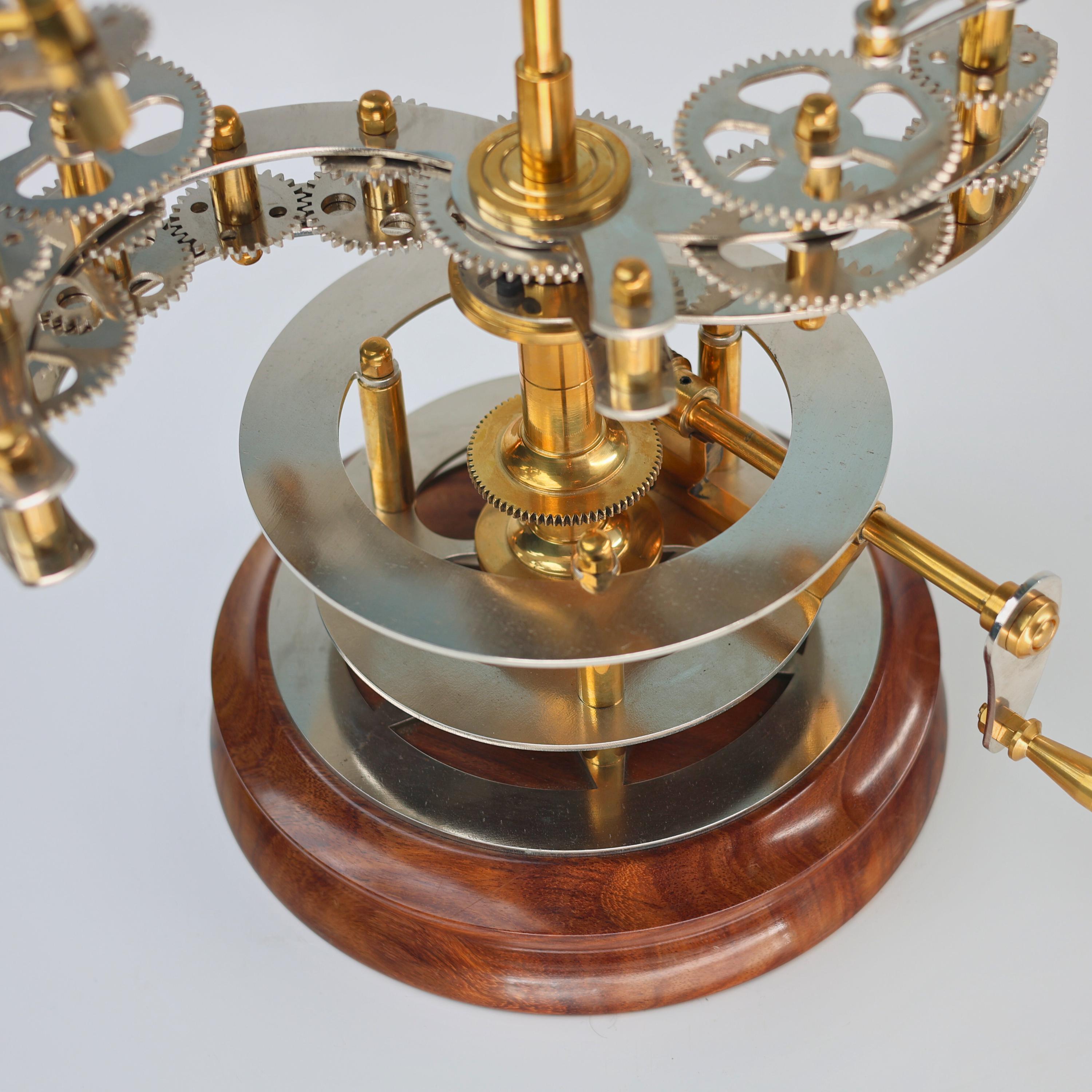 Brass Orrery with Semi-Precious Stone Planets, Museum view 3