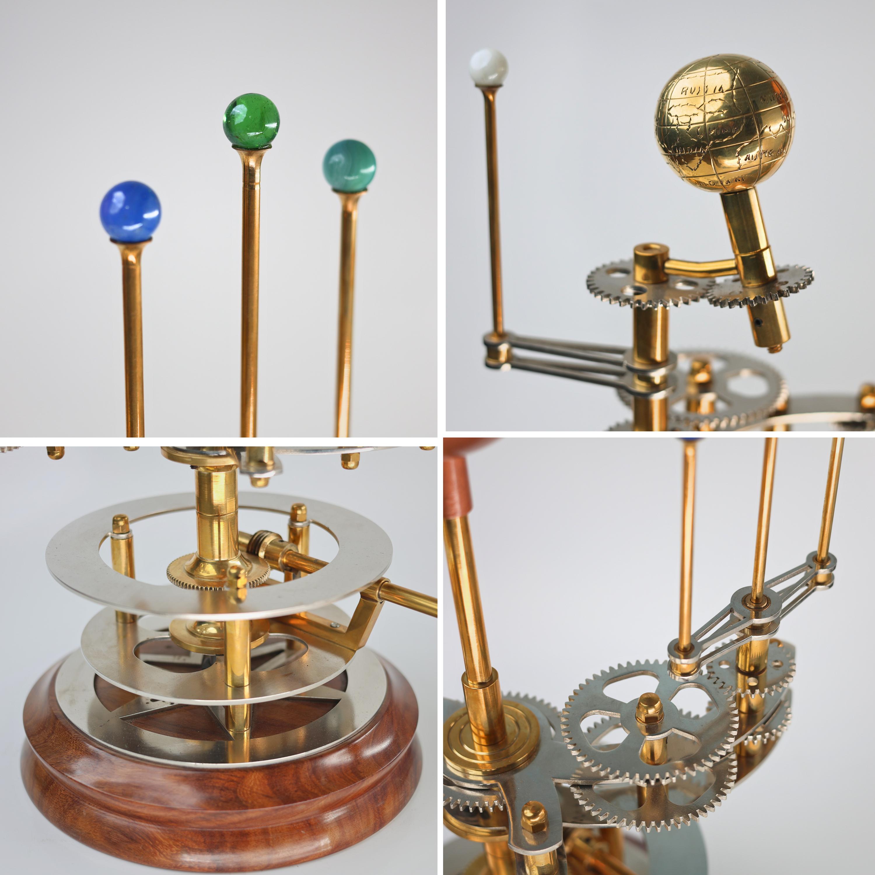 Brass Orrery with Semi-Precious Stone Planets, Museum view 4
