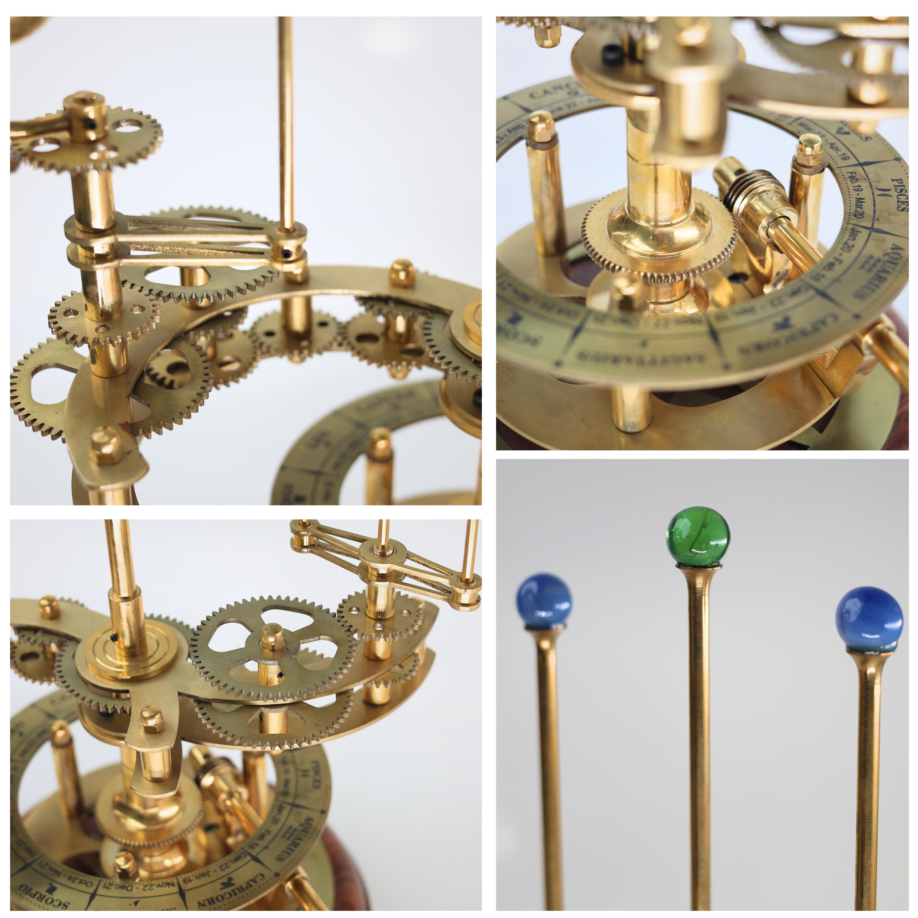 Brass Orrery with Semi-Precious Stone Planets, Museum view 5