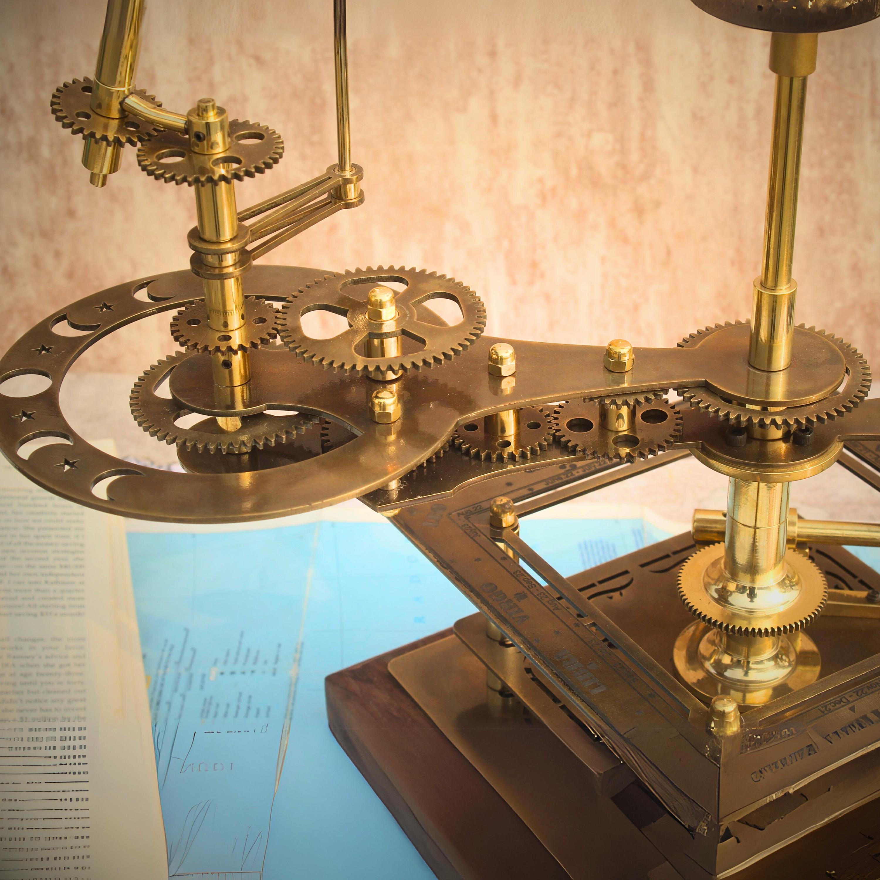 Brass Sun-Earth-Moon Tellurion, Museum Model view 4