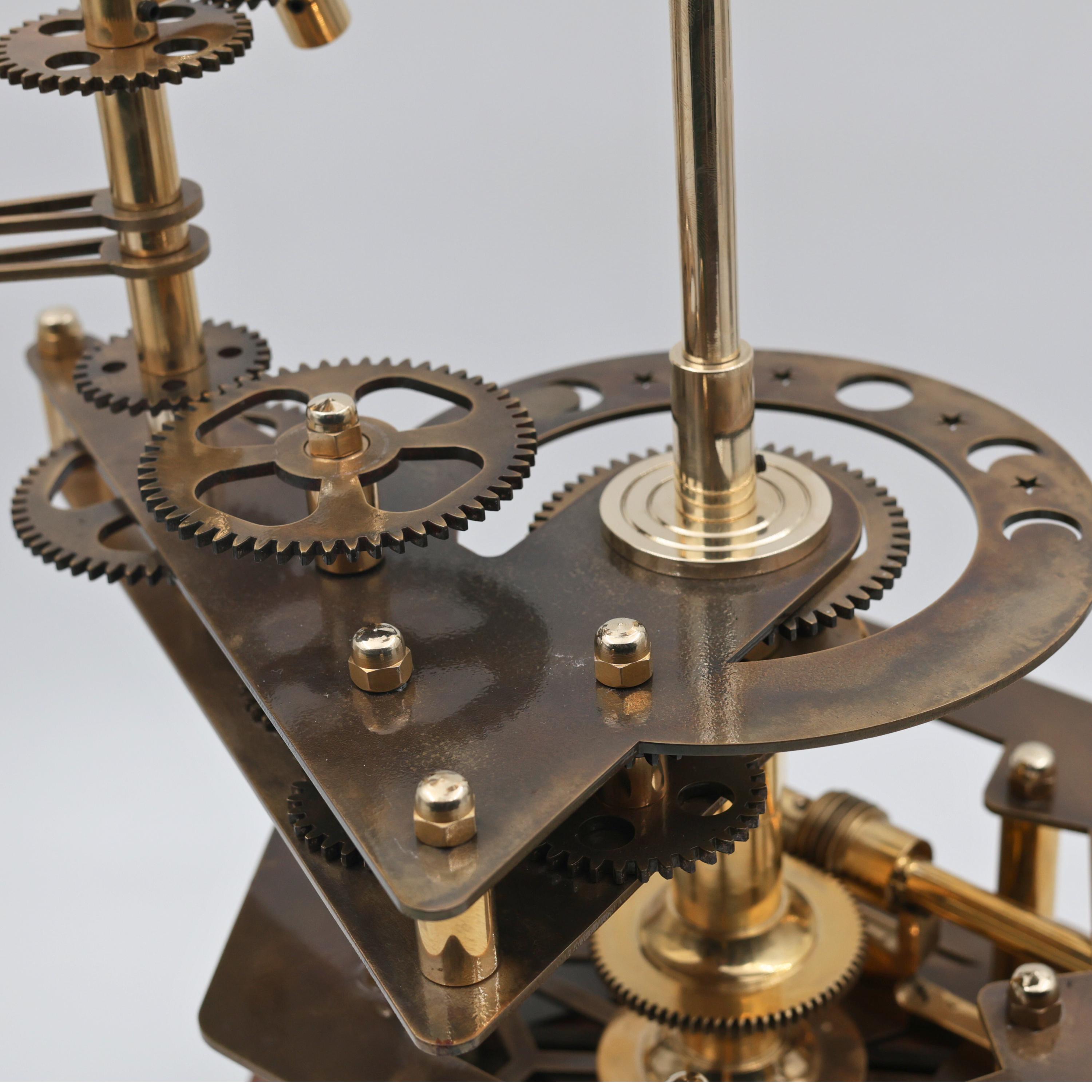 Brass Orrery with Semi-Precious Stone Planets, Museum view 3