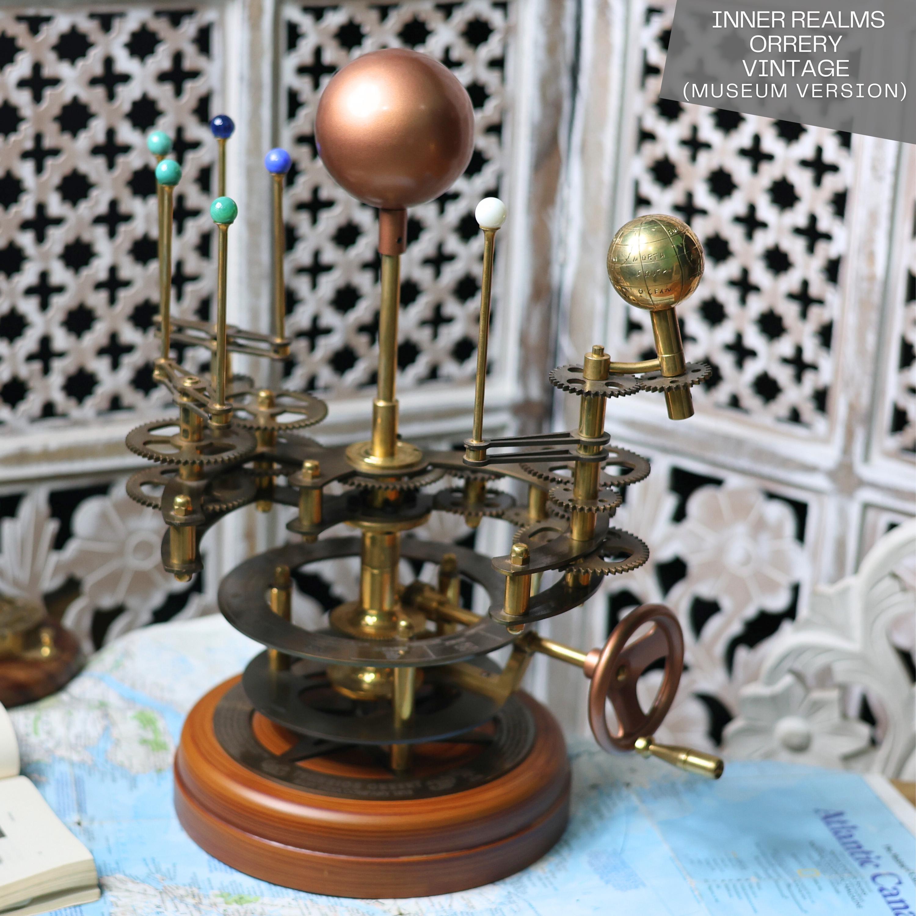 Brass Orrery with Semi-Precious Stone Planets, Museum view 2