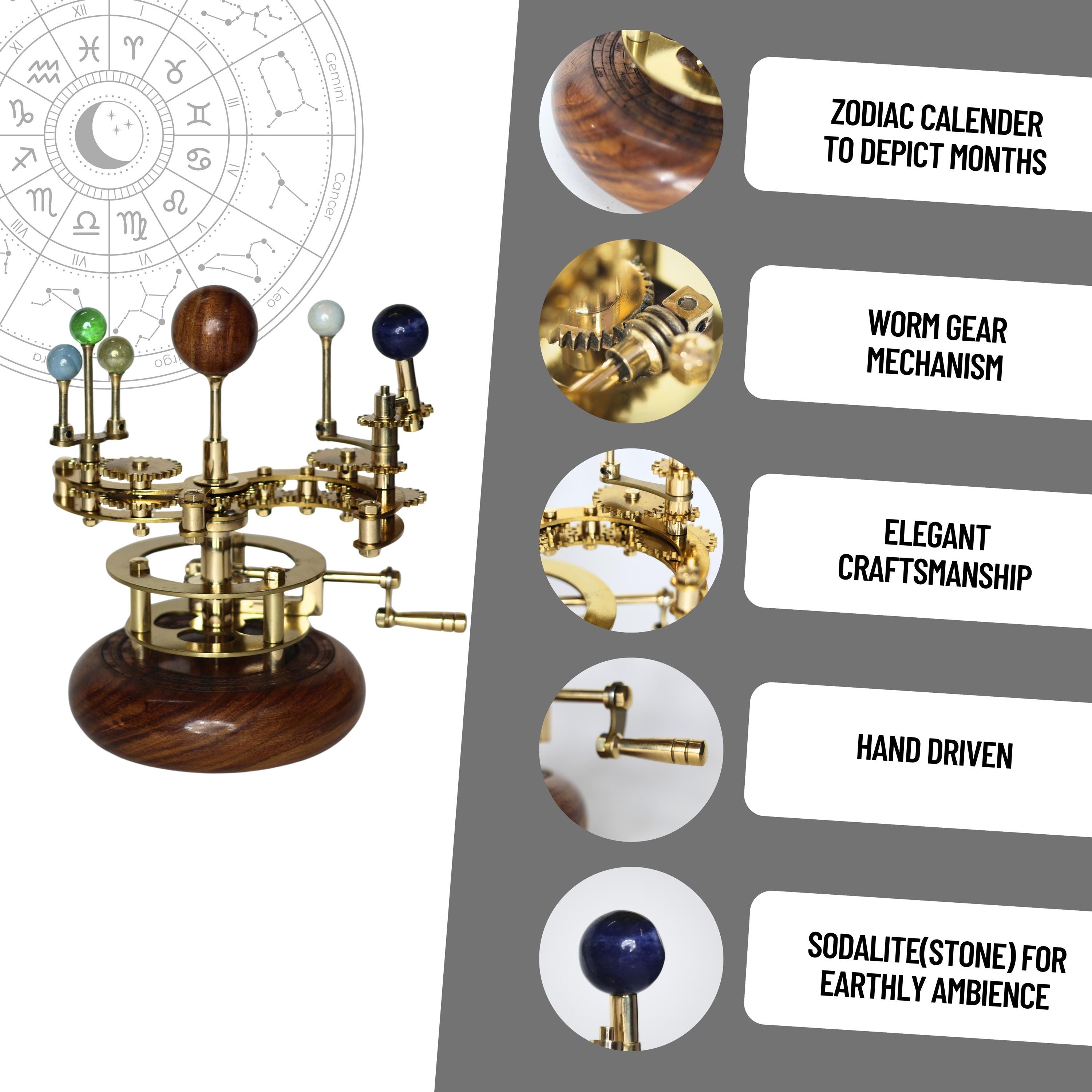 Gold-Finish Brass Orrery, Desk Model view 5