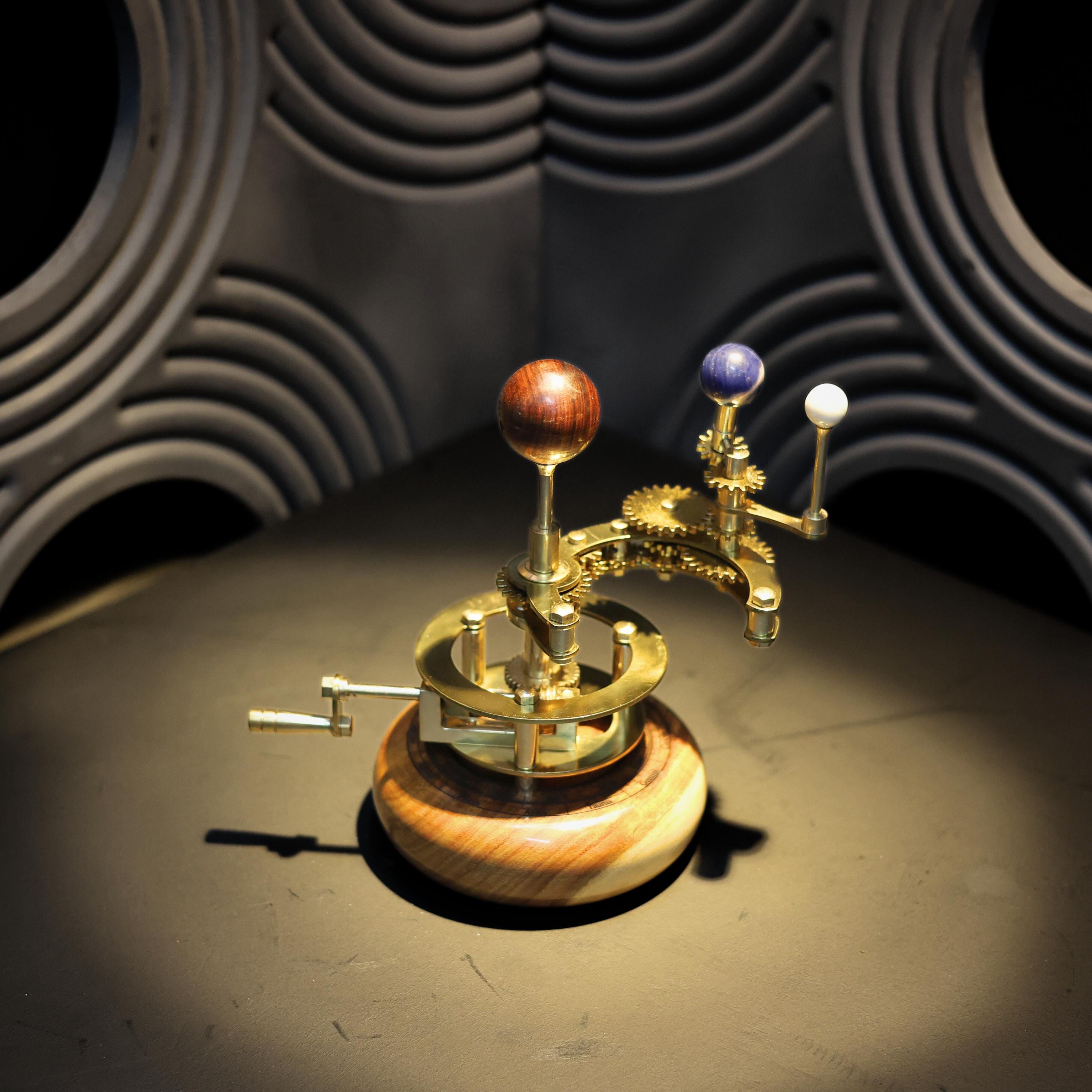 Brass Orrery with Gemstone Planets, Desk Model view 4