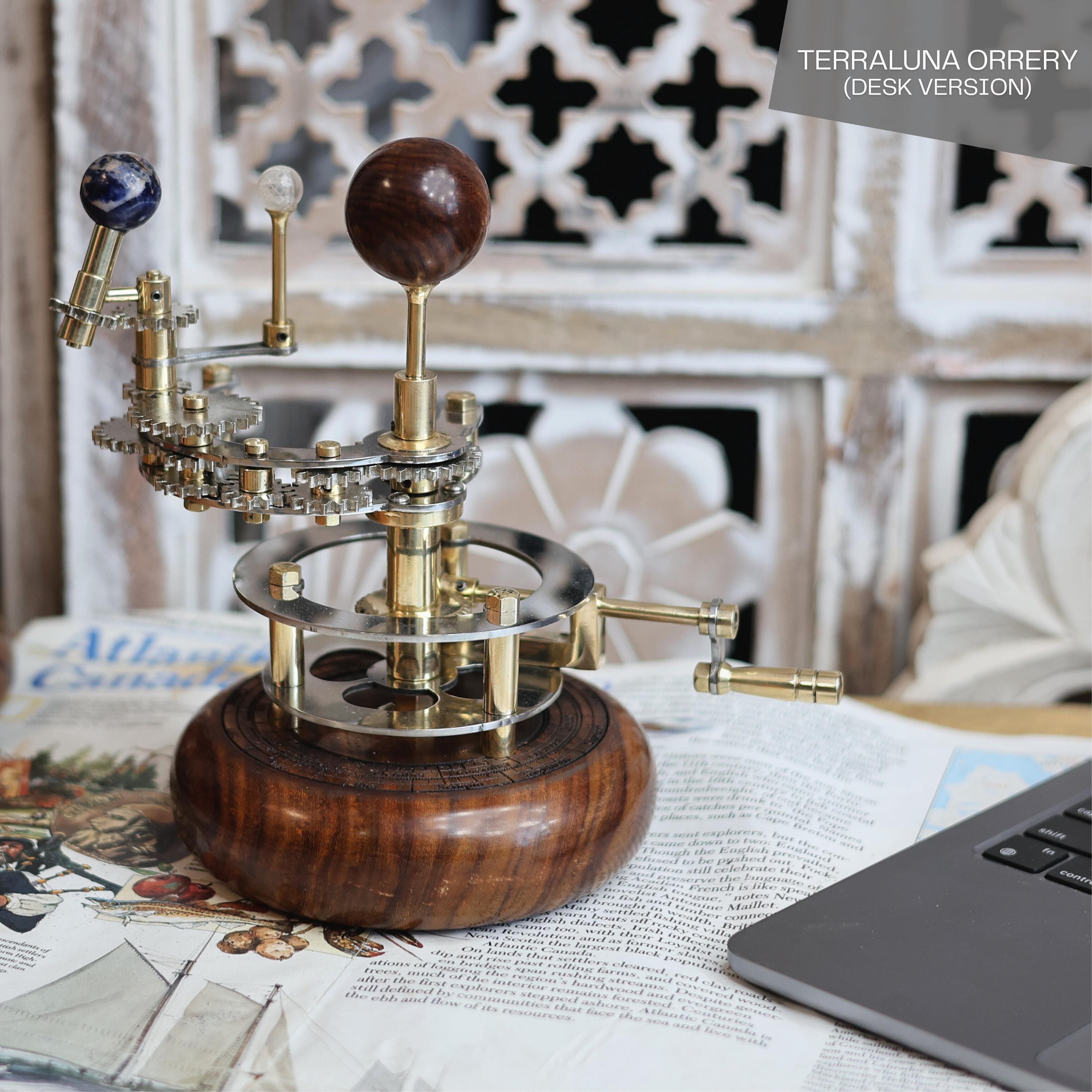 Brass Orrery with Glass Marble Planets, Compact view 2