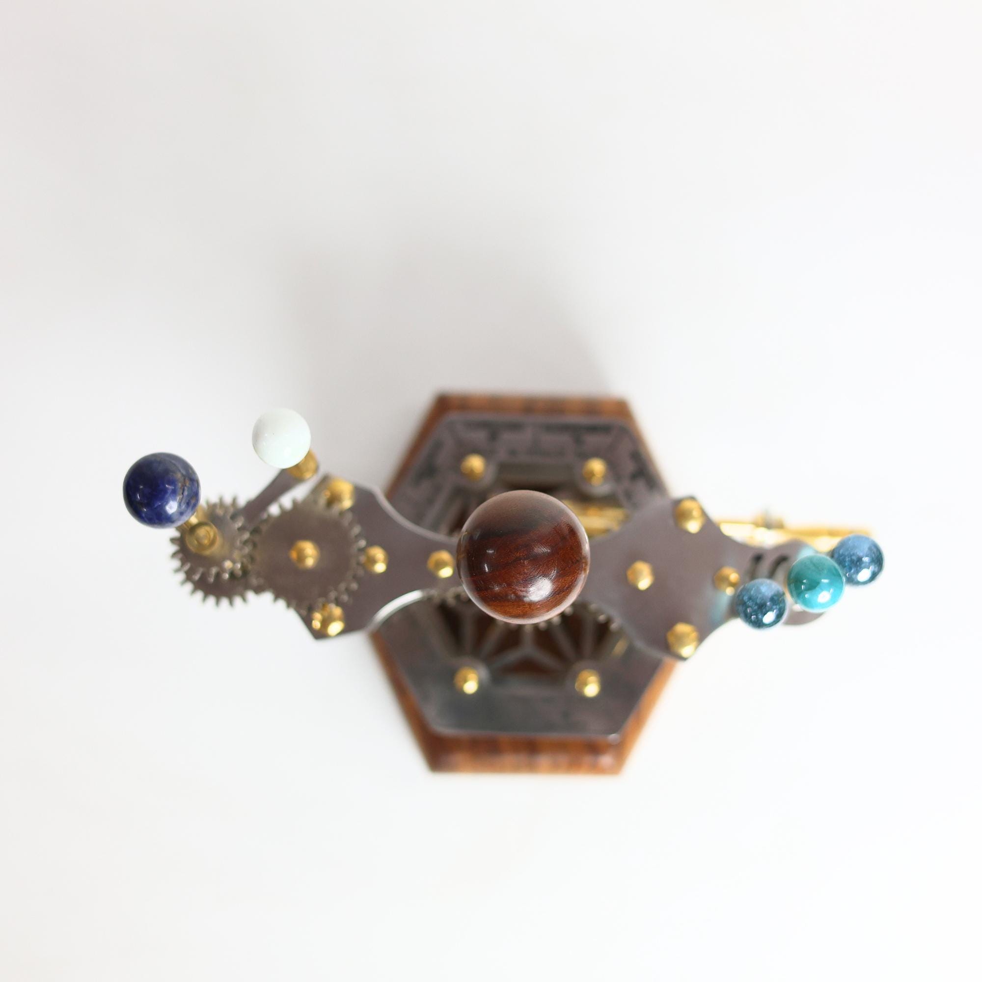 Steampunk-Style Brass Orrery, Desk Model view 3
