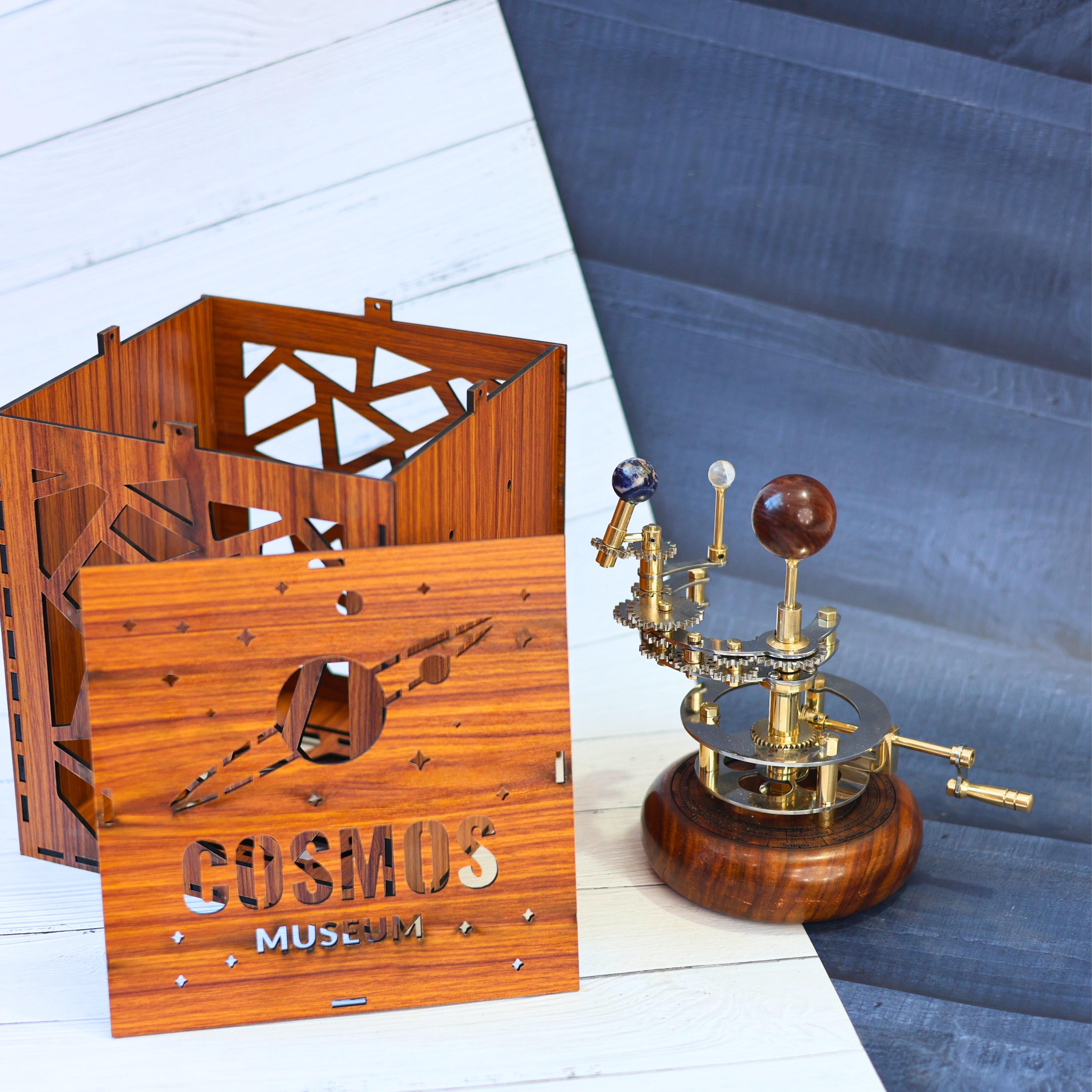 Brass Orrery with Gemstone Planets, Compact view 2