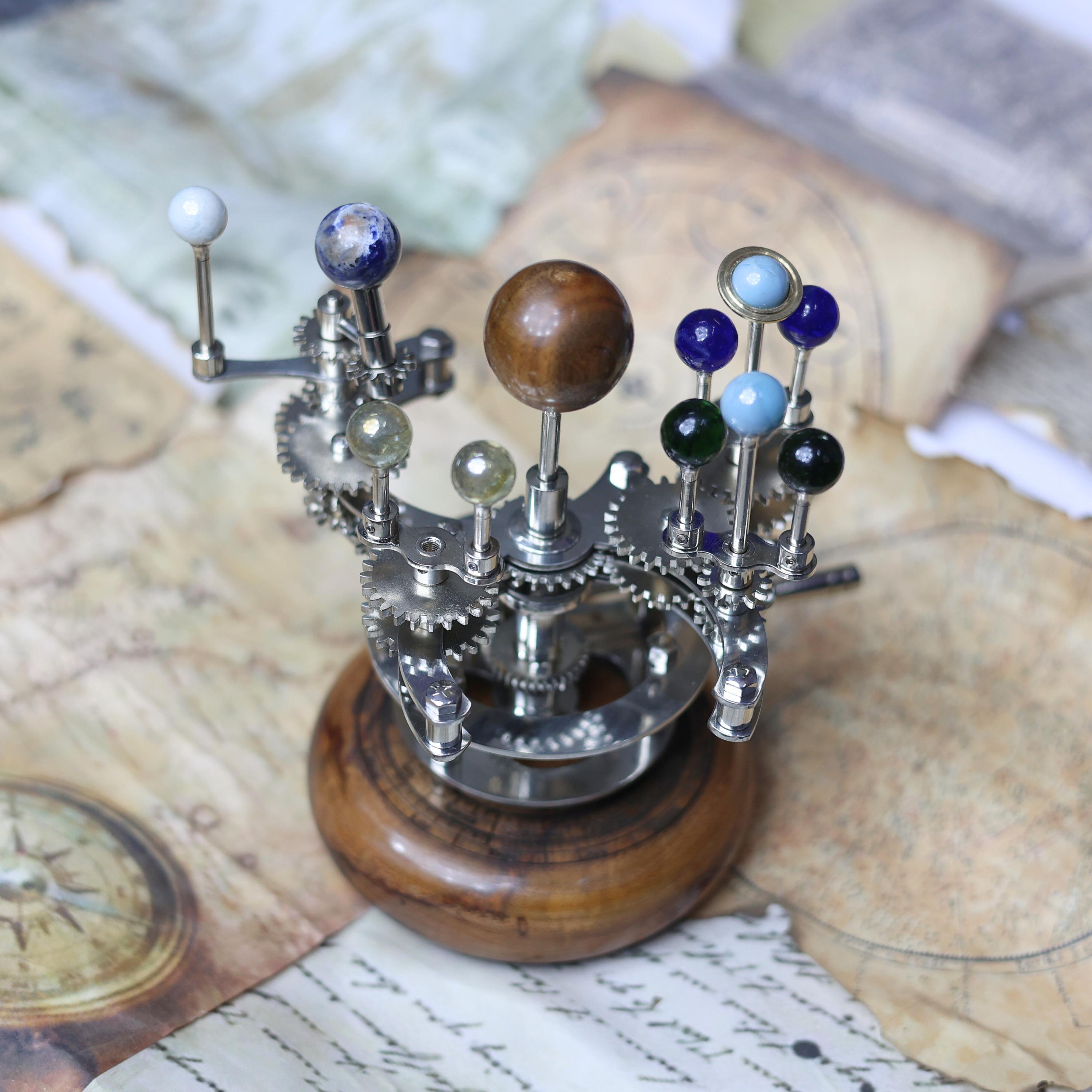 Brass Solar System Orrery, Vintage Desk Edition view 4