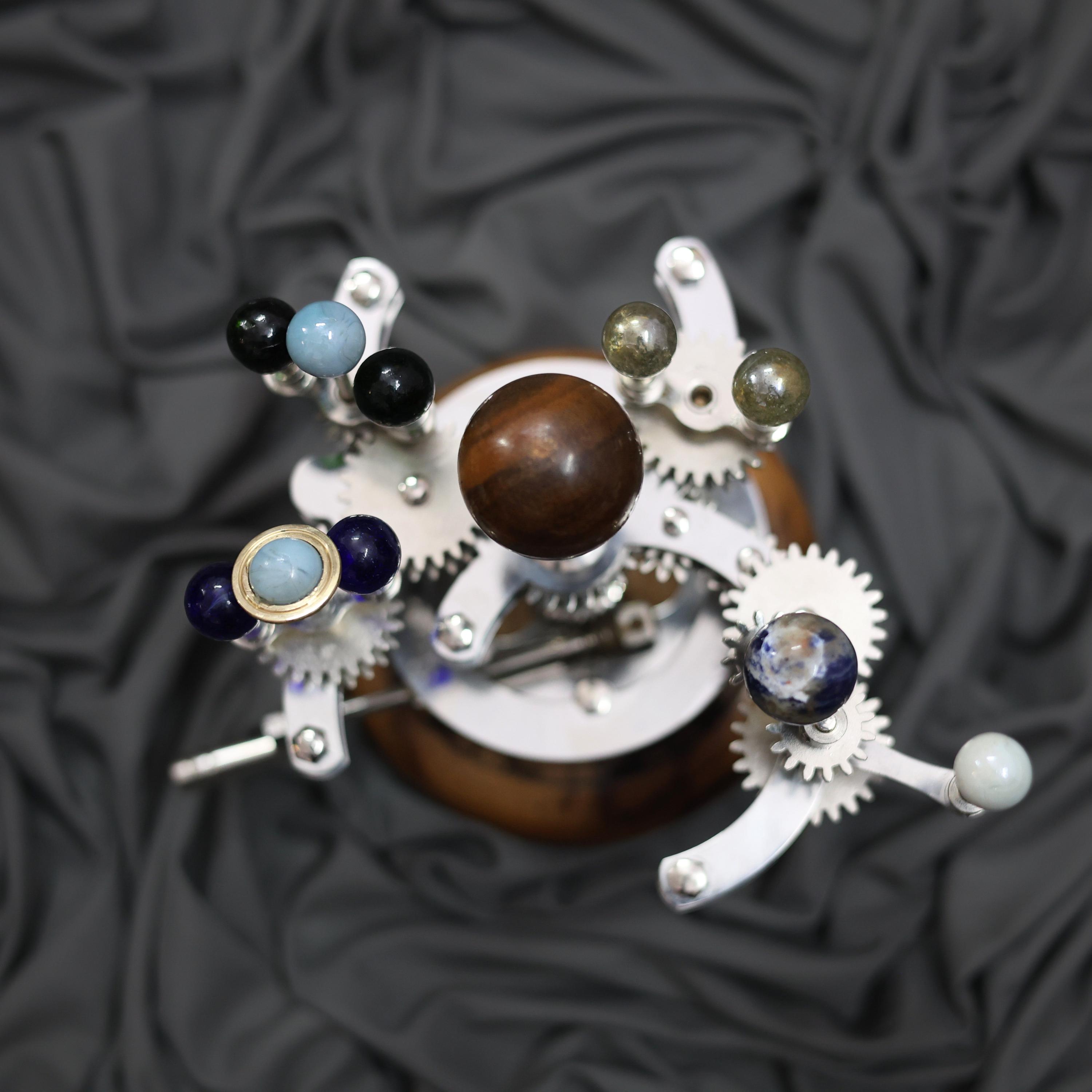 Brass Solar System Orrery, Vintage Desk Edition view 9