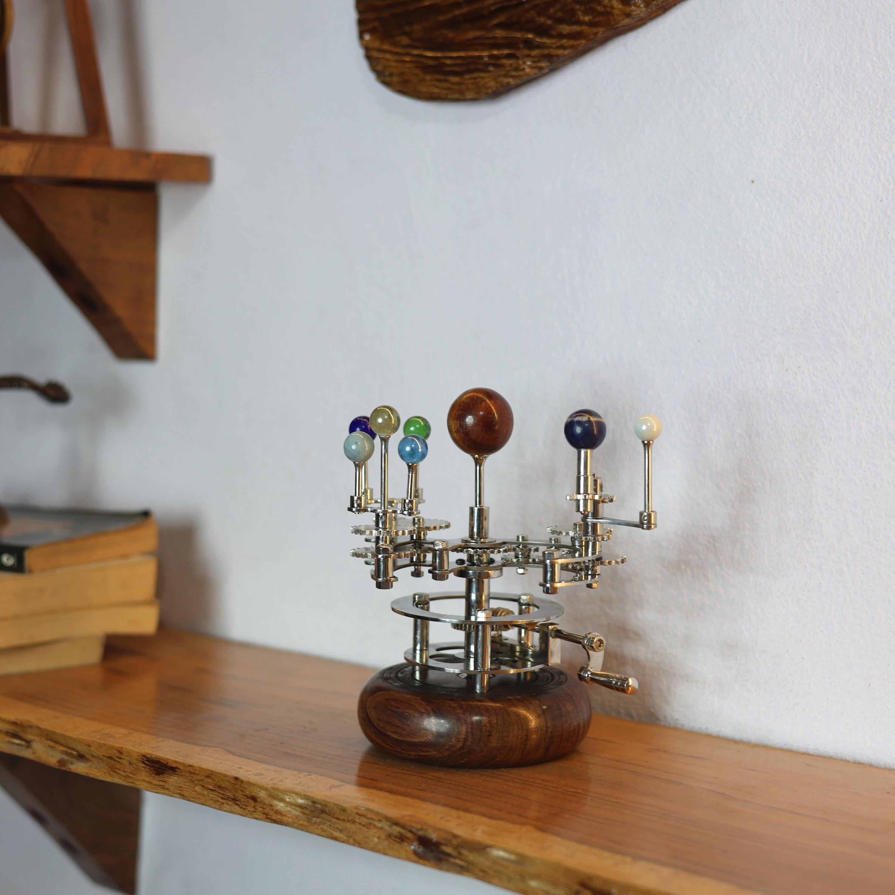 Brass Orrery with Glass Marble Planets, Oval Base view 9