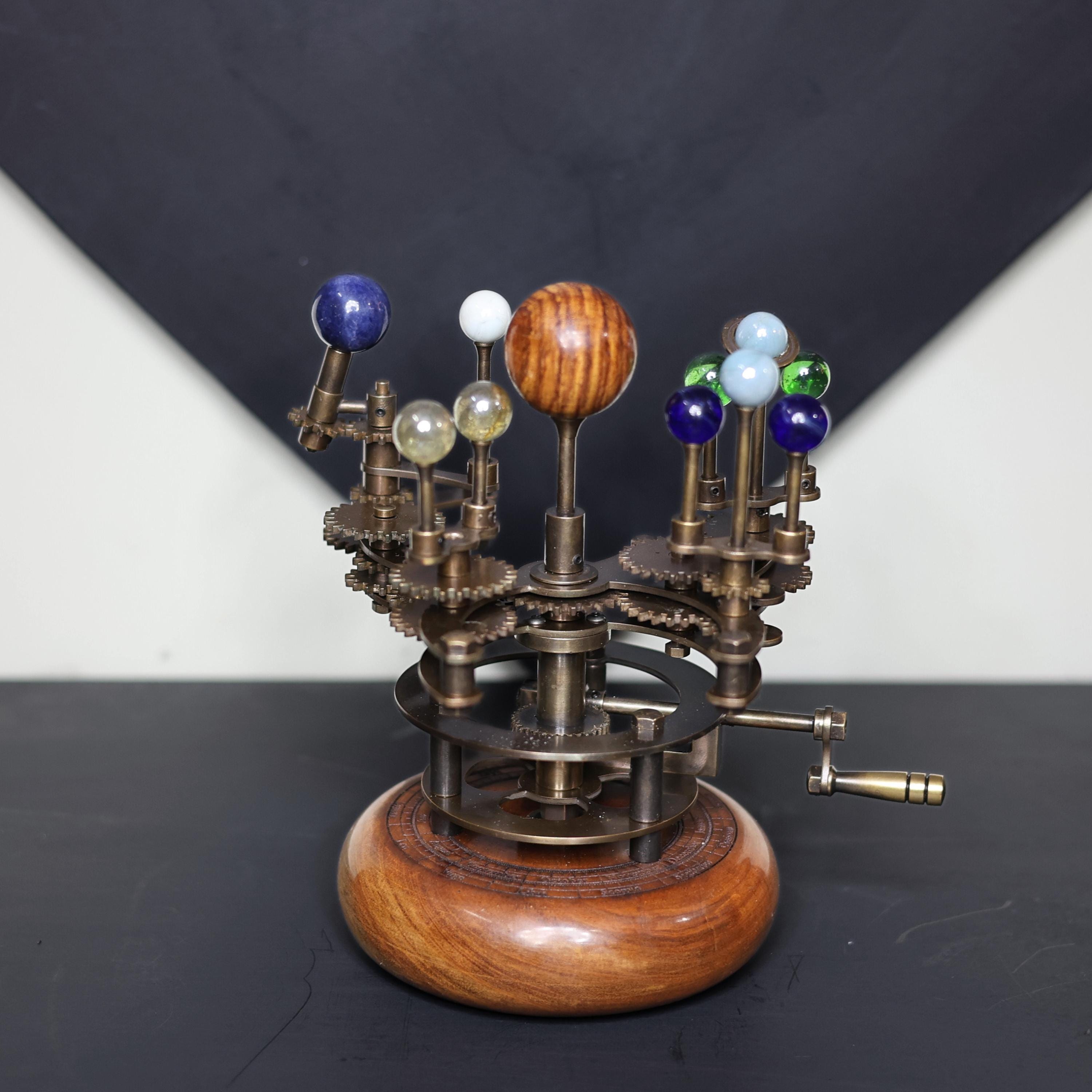 Brass Solar System Orrery, Teakwood Luxury Edition view 2