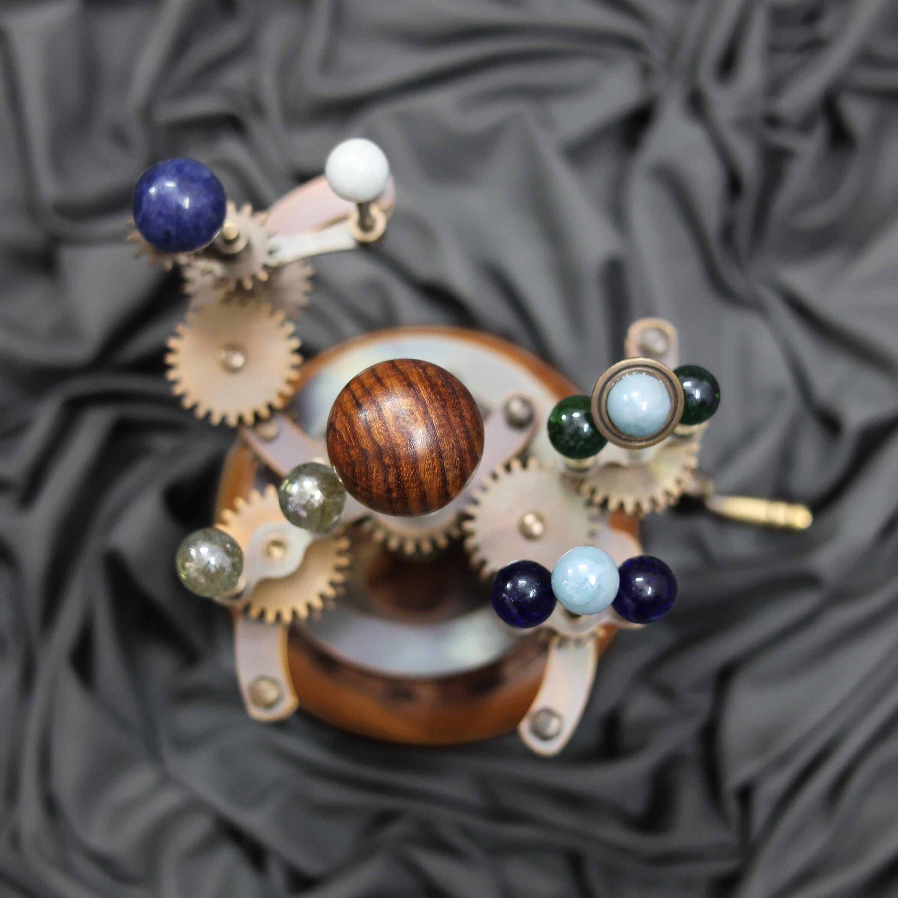 Brass Solar System Orrery, Teakwood Luxury Edition view 7