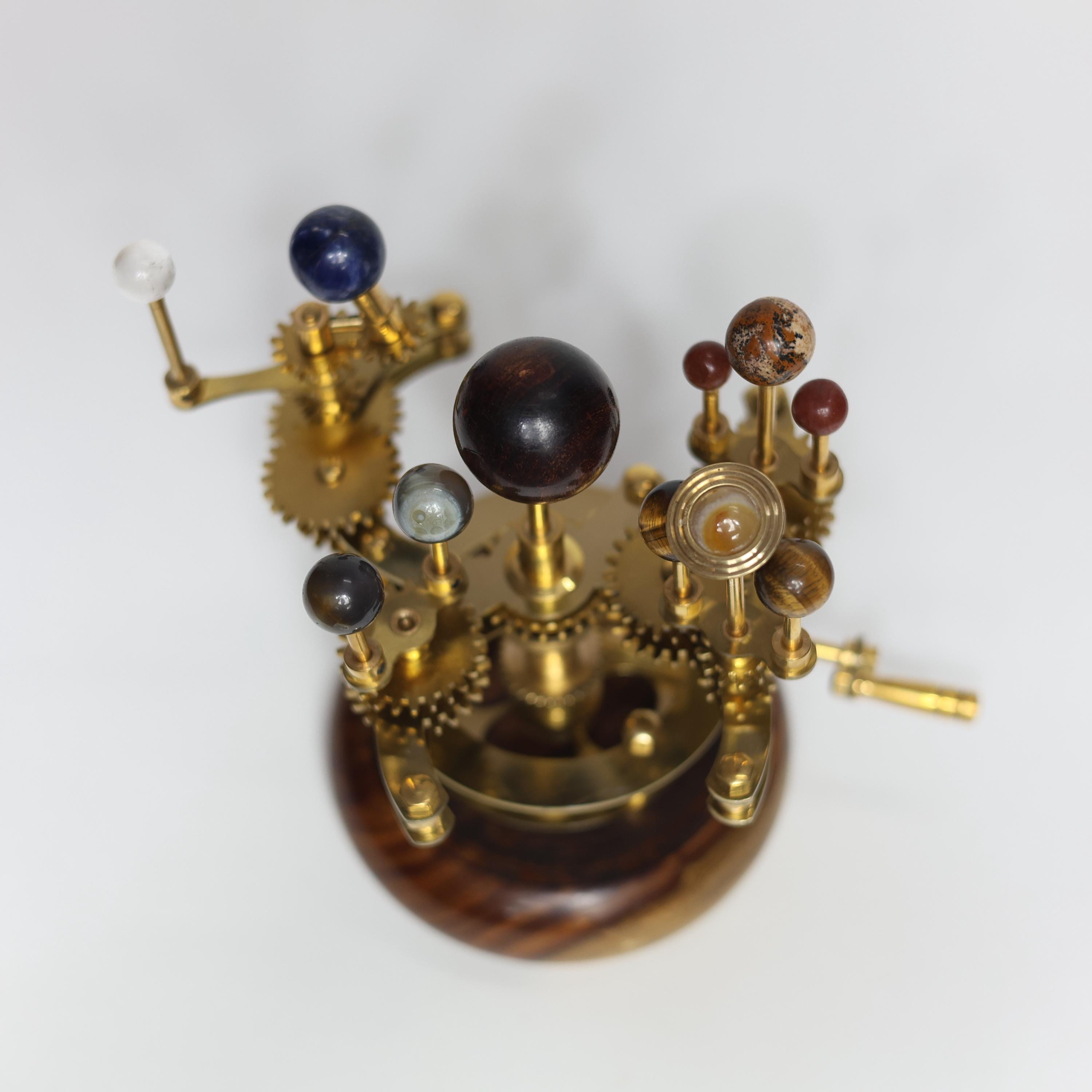 Gold-Finish Brass Orrery, Full Solar System view 8