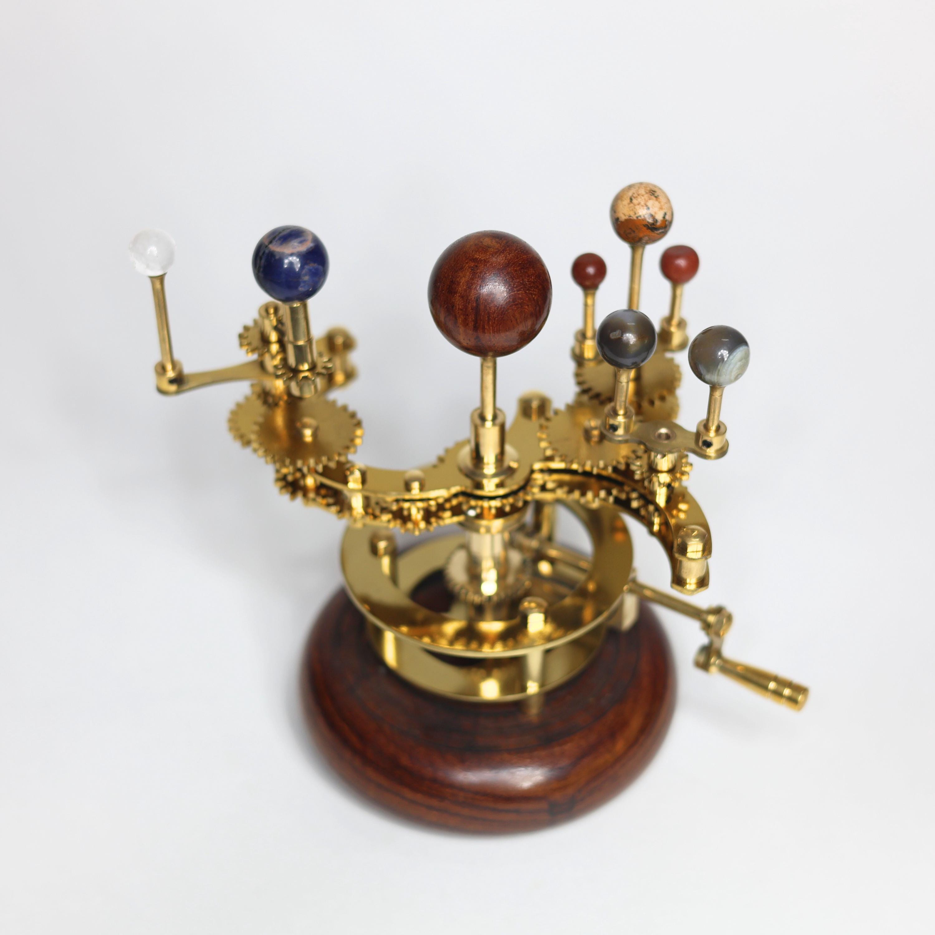 Gold-Finish Brass Orrery, Compact Desk Model view 7