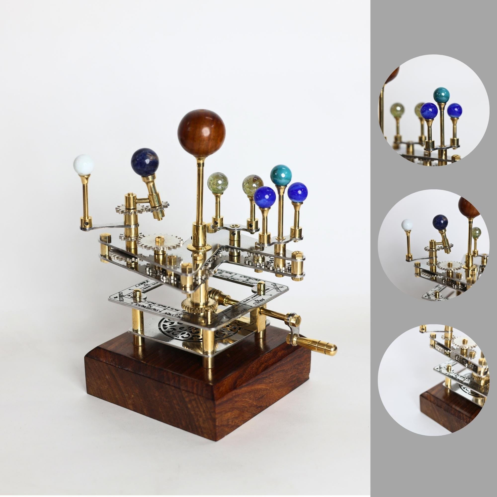 Brass Solar System Orrery, Compact Desk Edition view 3