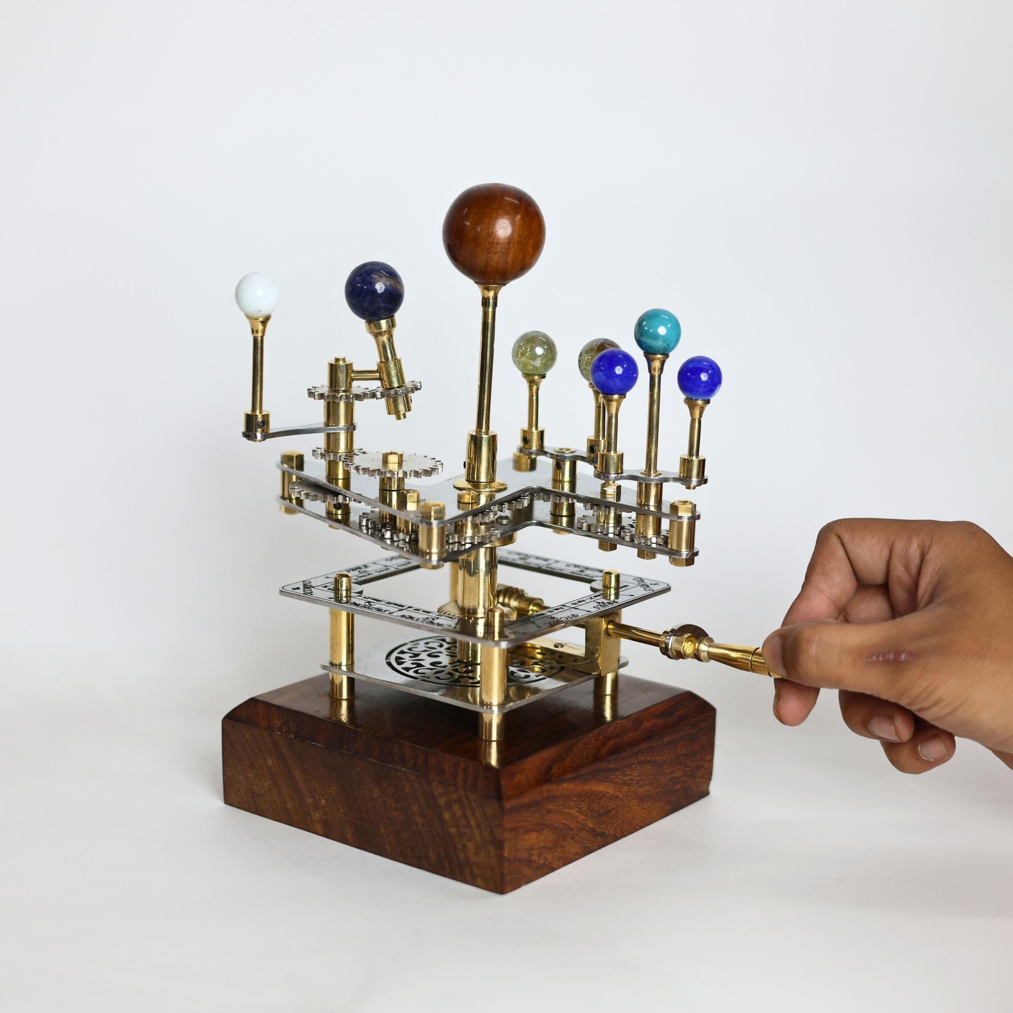 Brass Solar System Orrery, Compact Desk Edition view 8