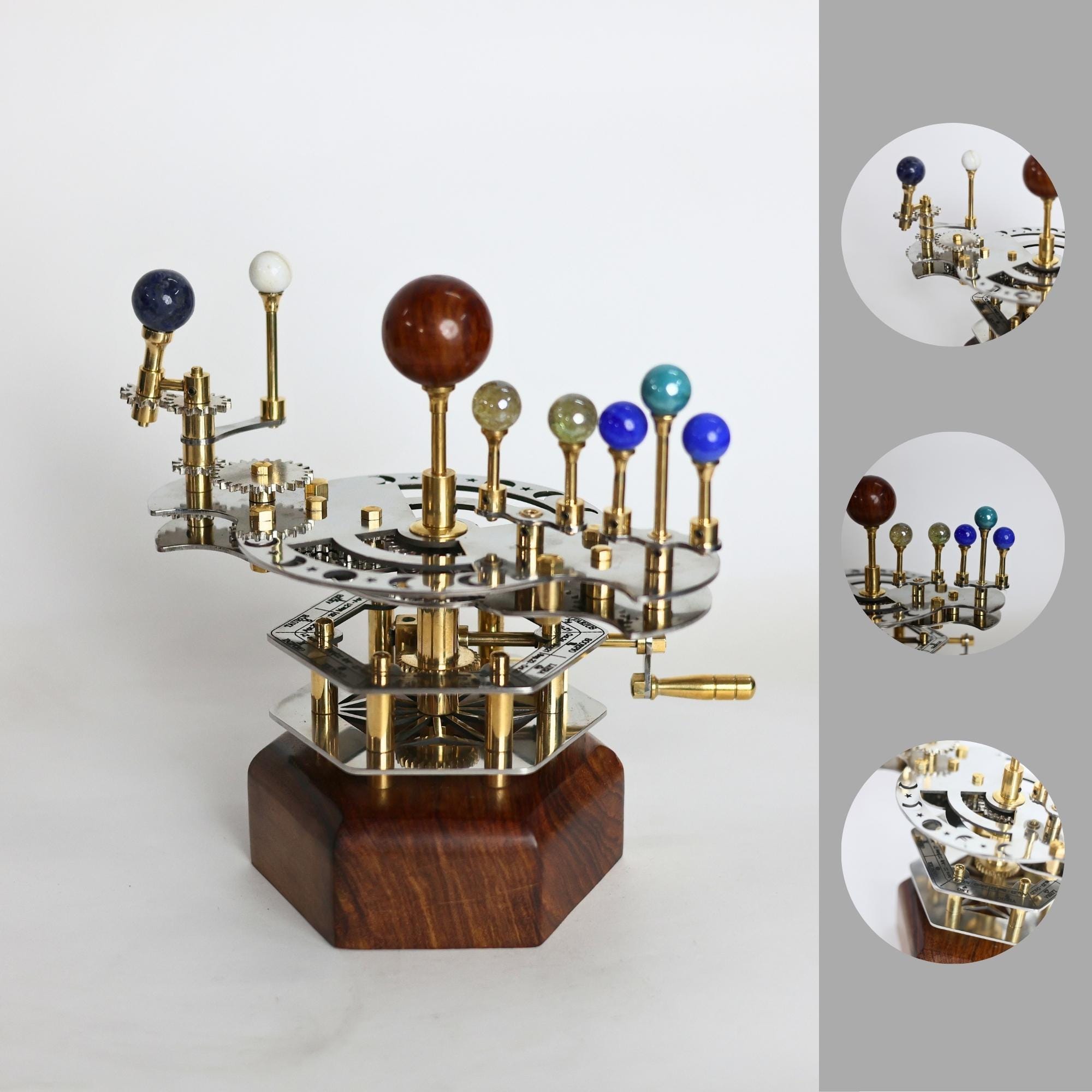 French Antique-Style Brass Orrery, Desk Model view 9