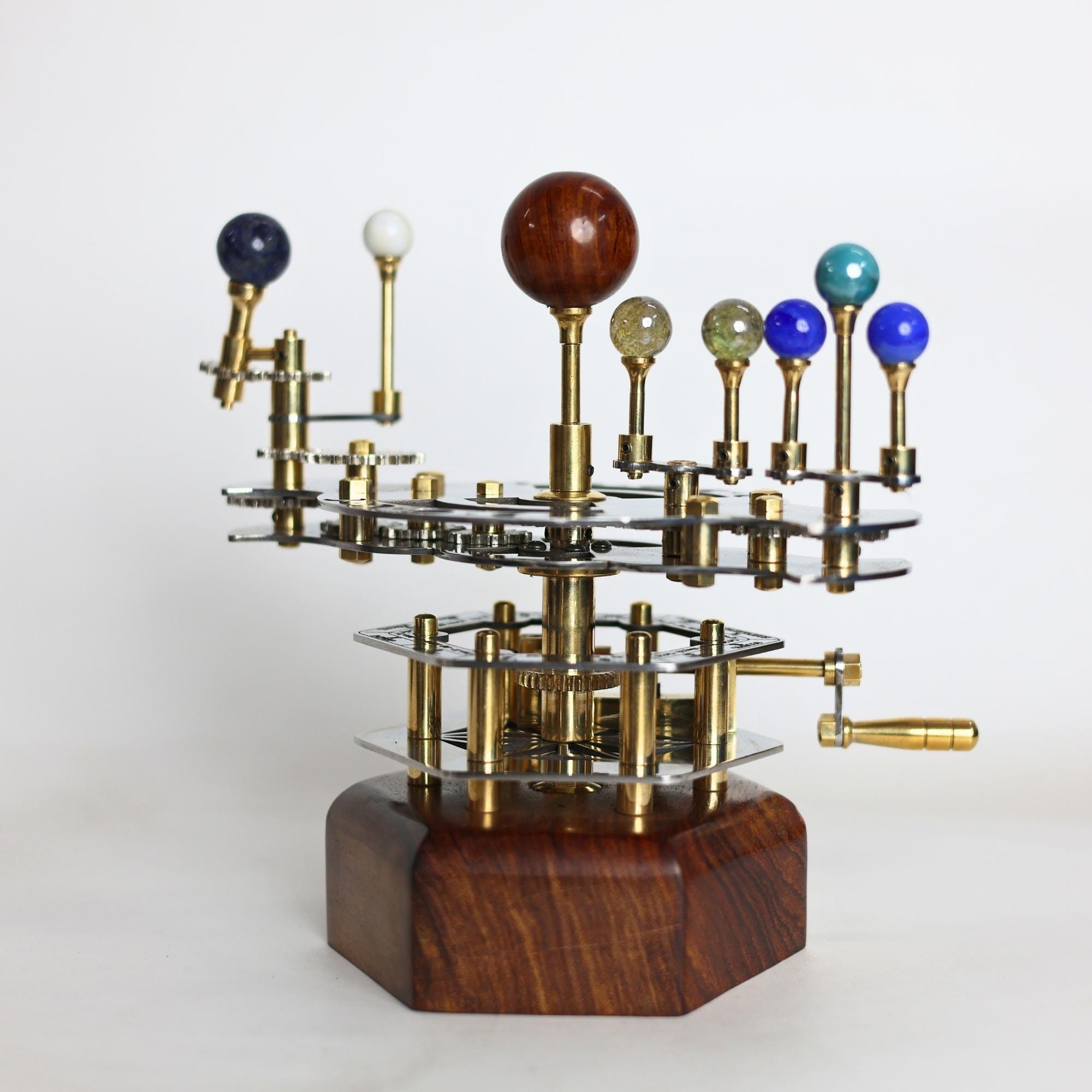 French Antique-Style Brass Orrery, Desk Model view 12