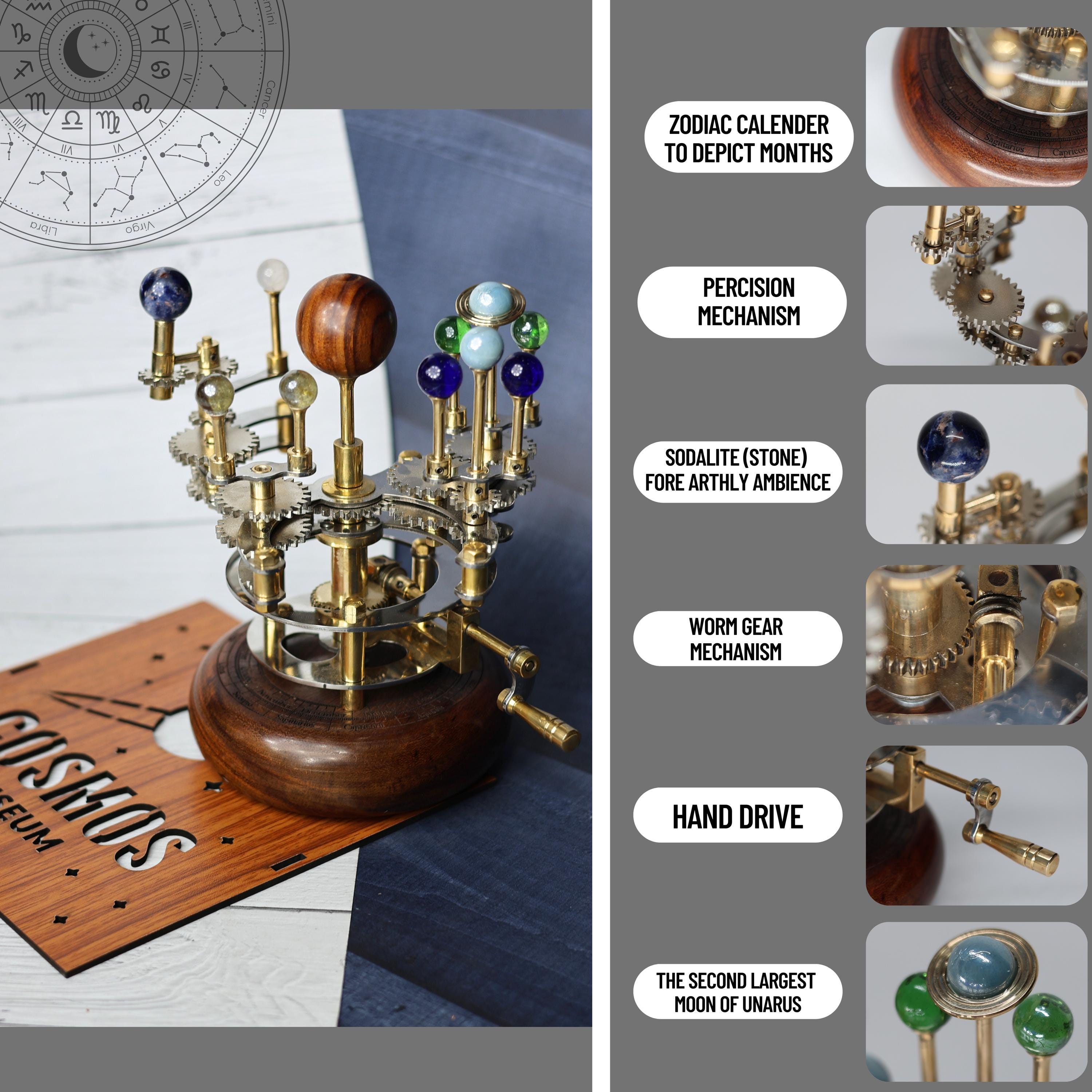 Brass Solar System Orrery, Classic Desk Model view 5