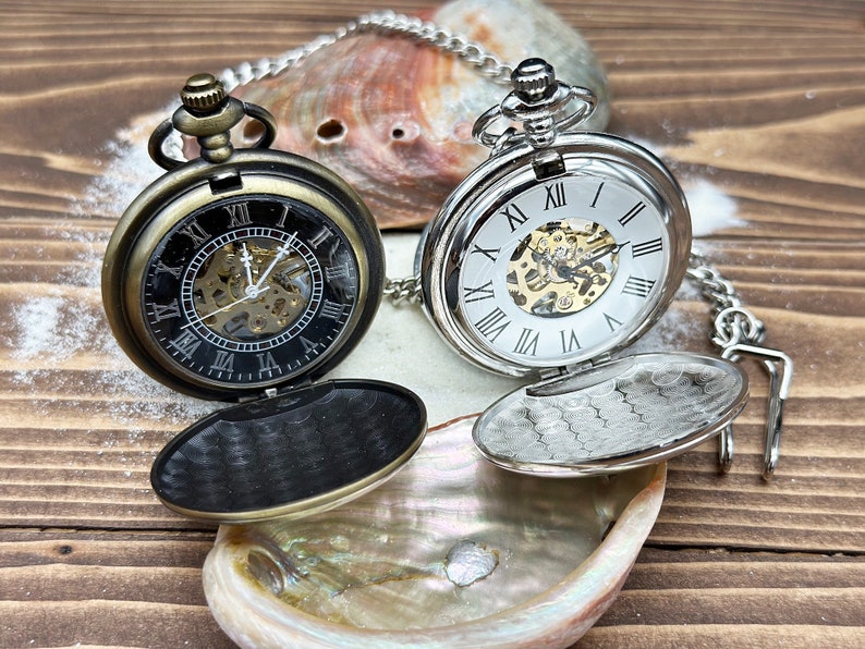Brass Pocket Watch — Push-Button Lid & Wooden Box II view 7