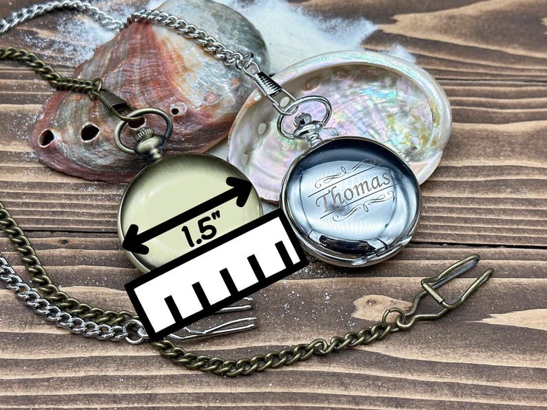 Brass Pocket Watch — Push-Button Lid & Wooden Box III view 9