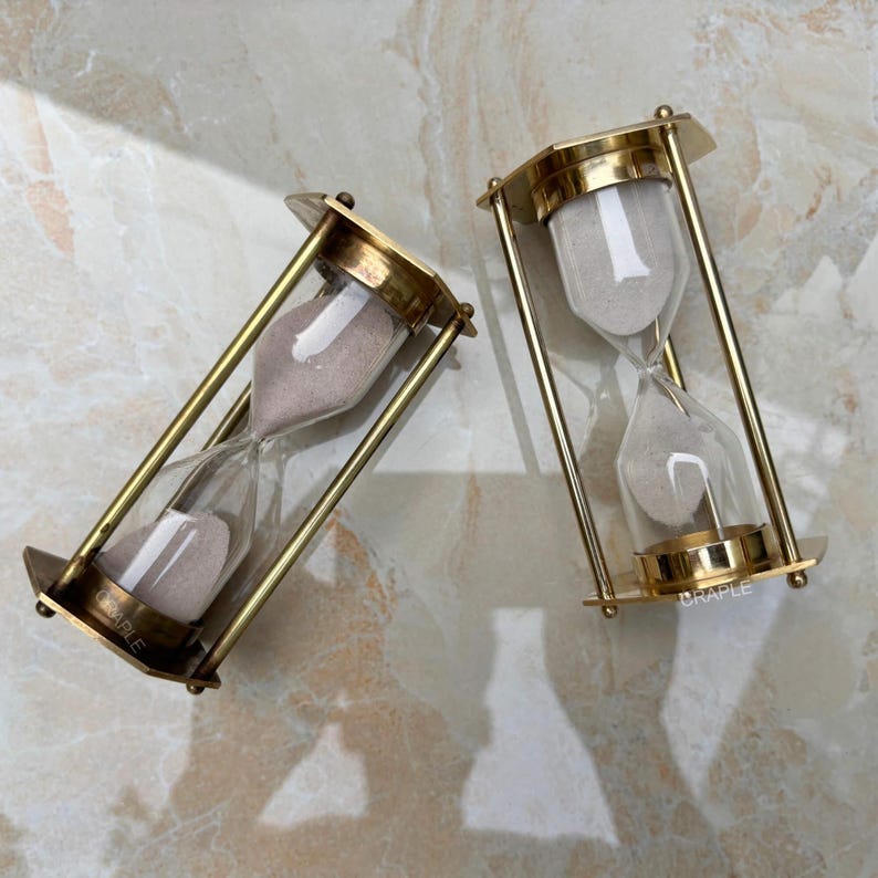 Brass Hourglass with Custom Sand Colour Option, 2-Minute view 8
