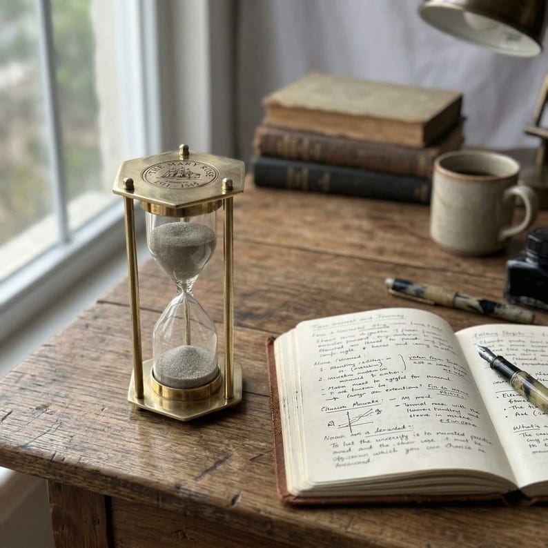 Brass Hourglass with Custom Sand Colour Option, 2-Minute view 9