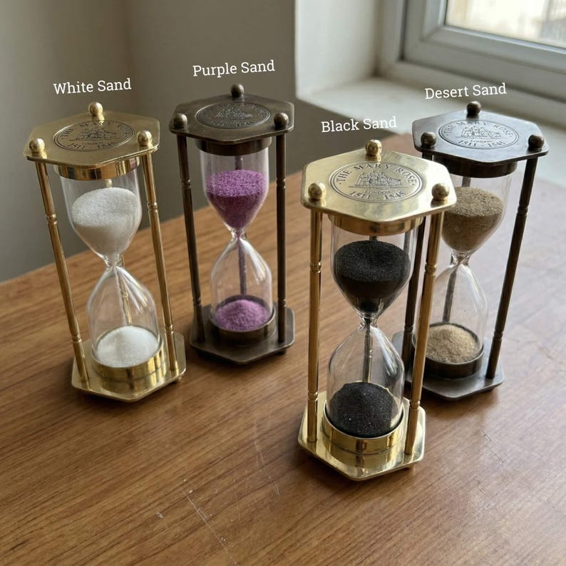 Brass Hourglass, 2-Minute, Two Finish Options view 2