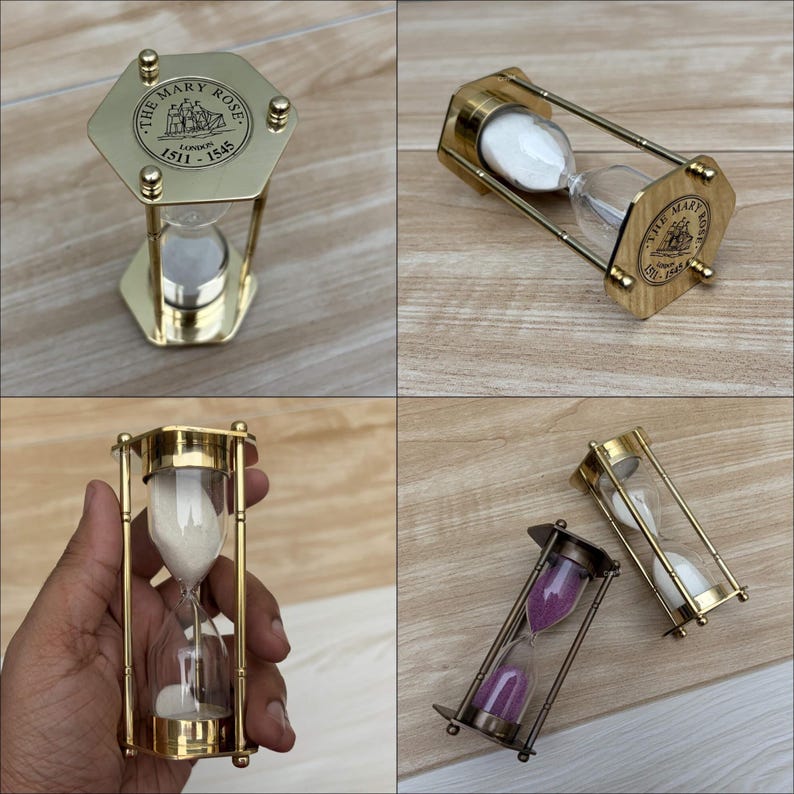 Brass Hourglass, 2-Minute, Two Finish Options view 5