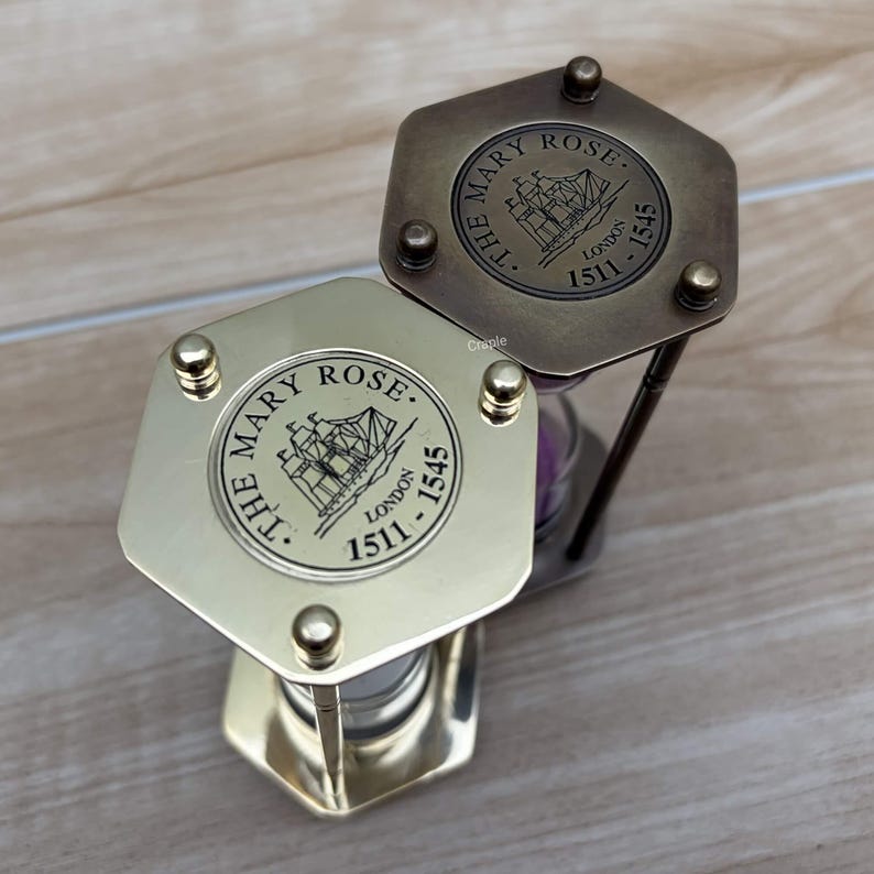 Brass Hourglass, 2-Minute, Two Finish Options view 6