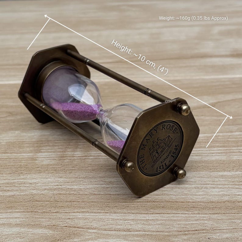 Brass Hourglass, 2-Minute, Two Finish Options view 10