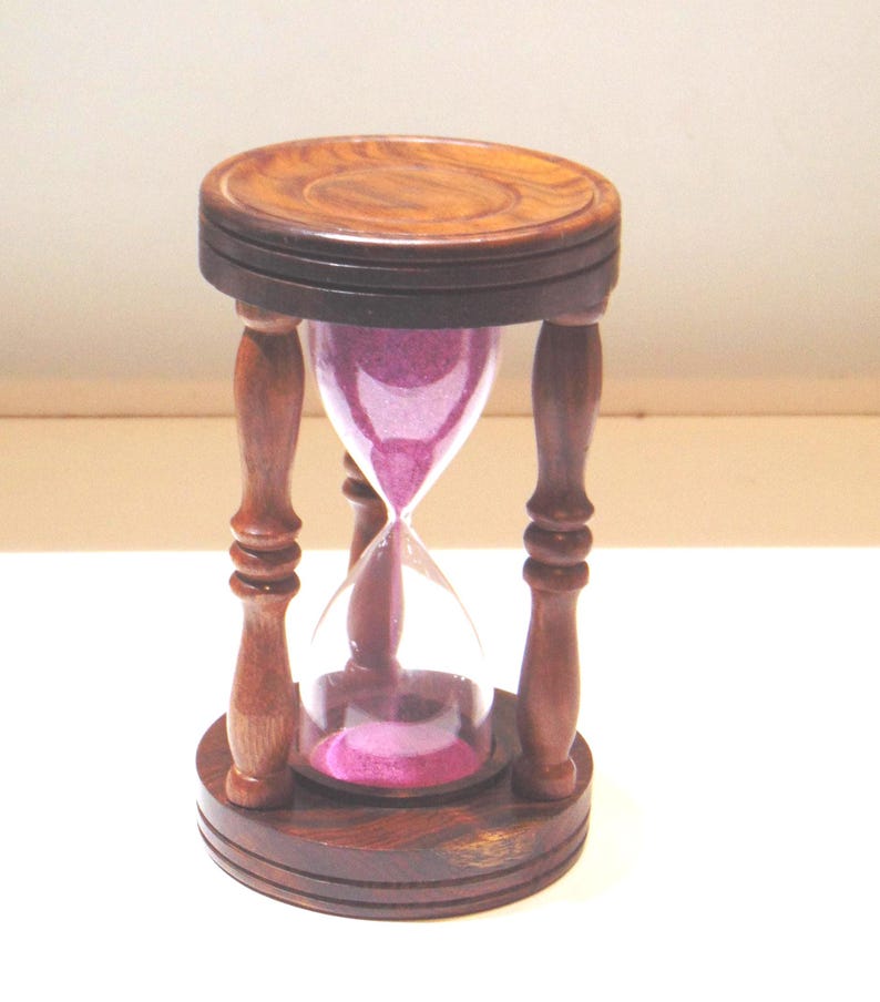Vintage Wood Hourglass with Pink Sand, 30-Minute view 10