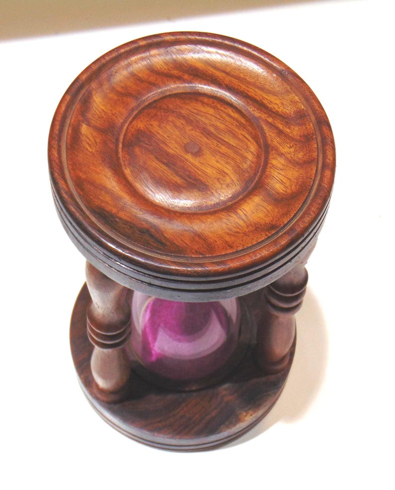Vintage Wood Hourglass with Pink Sand, 30-Minute view 11