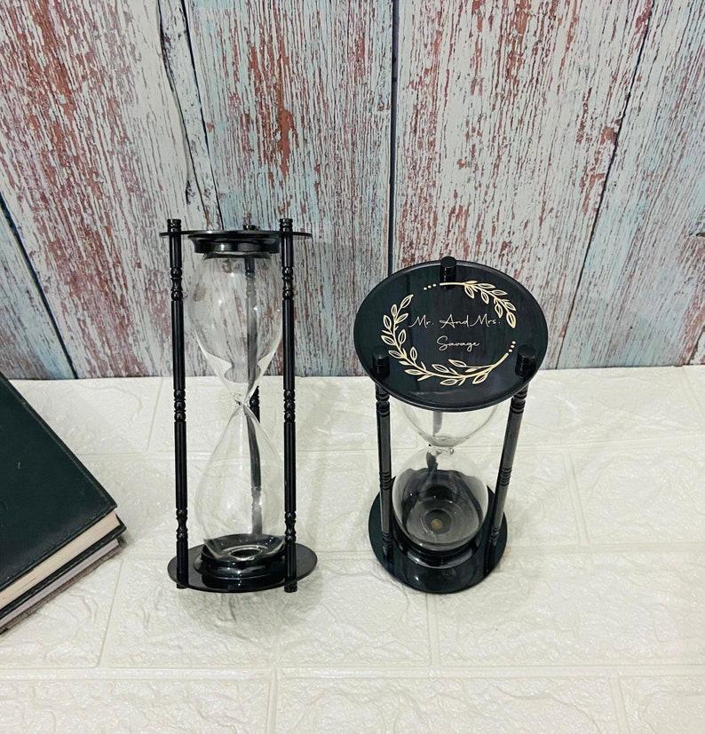 Fillable Brass and Glass Unity Sand Timer, 5-Minute view 5