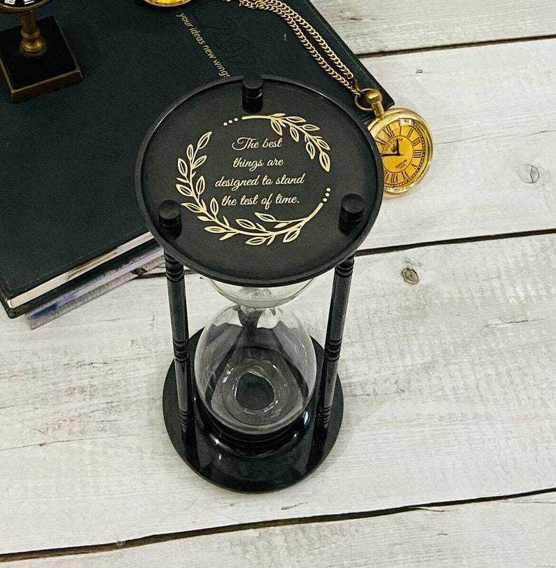 Fillable Brass and Glass Unity Sand Timer, 5-Minute view 11