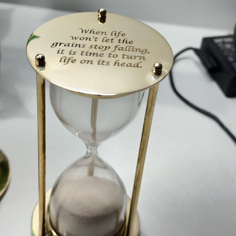 Fillable Brass Hourglass, Sand Ceremony Set, 5-Minute view 6