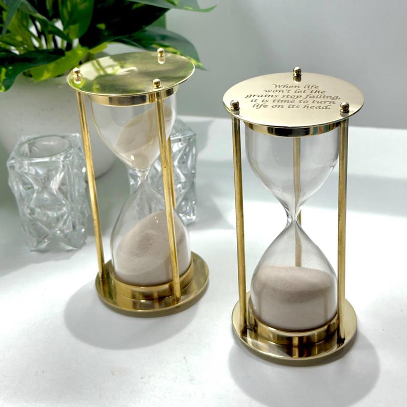 Fillable Brass Hourglass, Sand Ceremony Set, 5-Minute view 7
