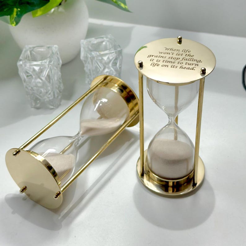 Fillable Brass Hourglass, Sand Ceremony Set, 5-Minute view 13