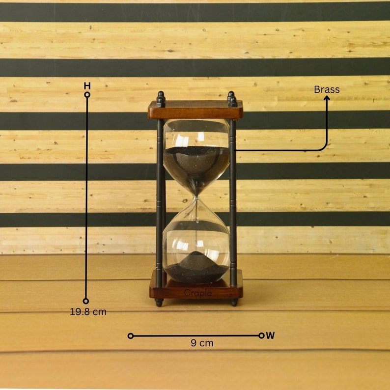 Brass Sand Timer, 7-Minute, Vintage Nautical Styling view 5