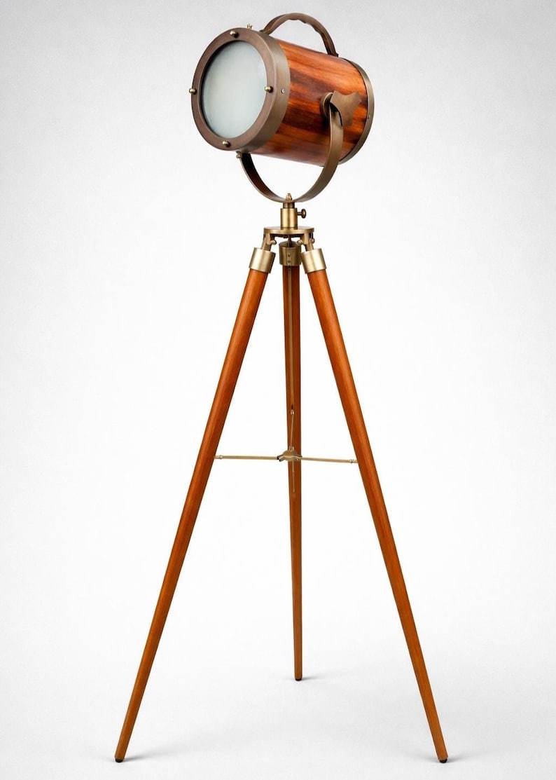 Wooden Spotlight on Wooden Tripod view 4