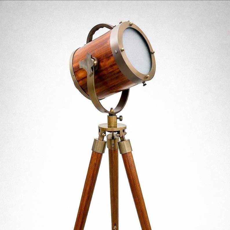 Wooden Spotlight on Wooden Tripod view 5