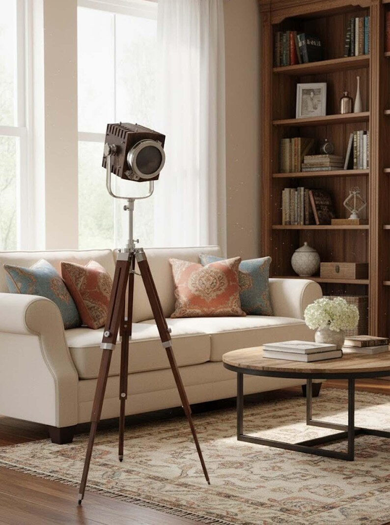 Wooden Spotlight on Wooden Tripod view 9