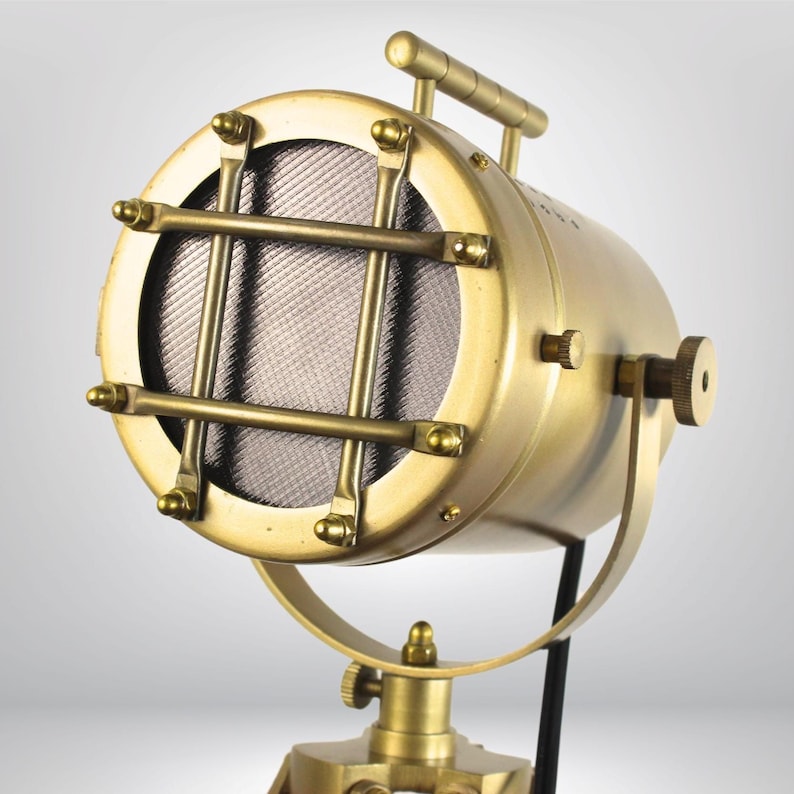 Antique Finish Spotlight on Wooden Tripod view 6