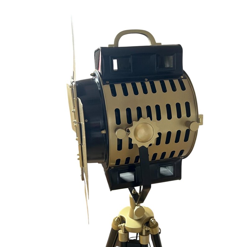 Antique Finish Spotlight on Wooden Tripod view 6