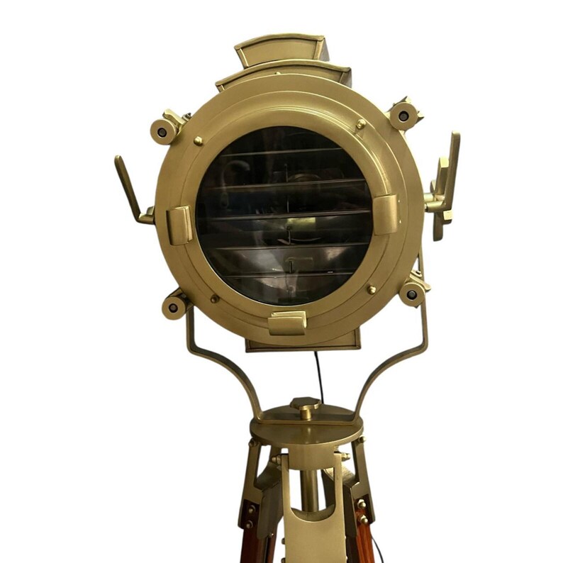 Antique Finish Spotlight on Wooden Tripod view 6