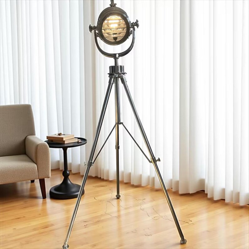 Antique Finish Spotlight on Antique Metal Stand view 3