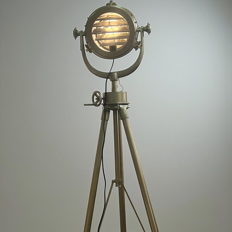 Antique Finish Spotlight on Antique Metal Stand view 7